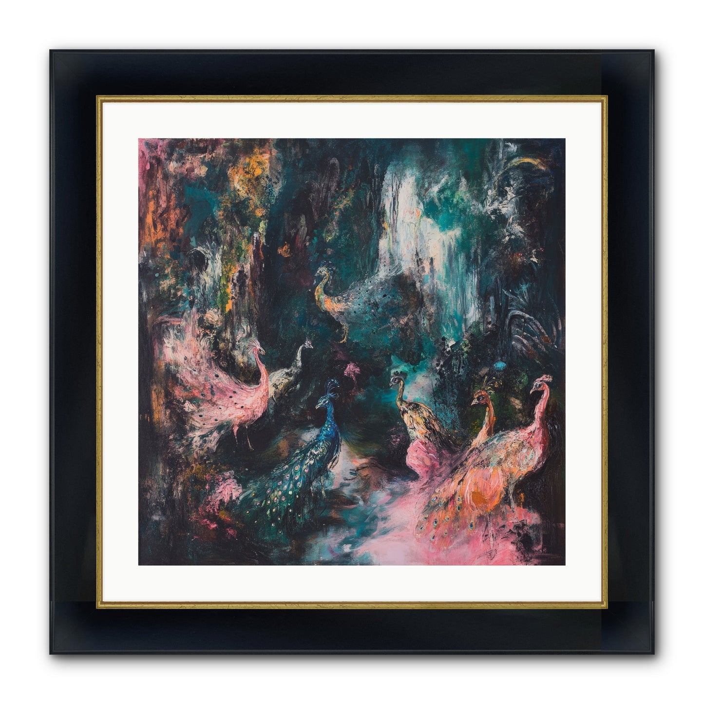 Evening At Kingston Framed Print - Wide Black w/Gold 24x24