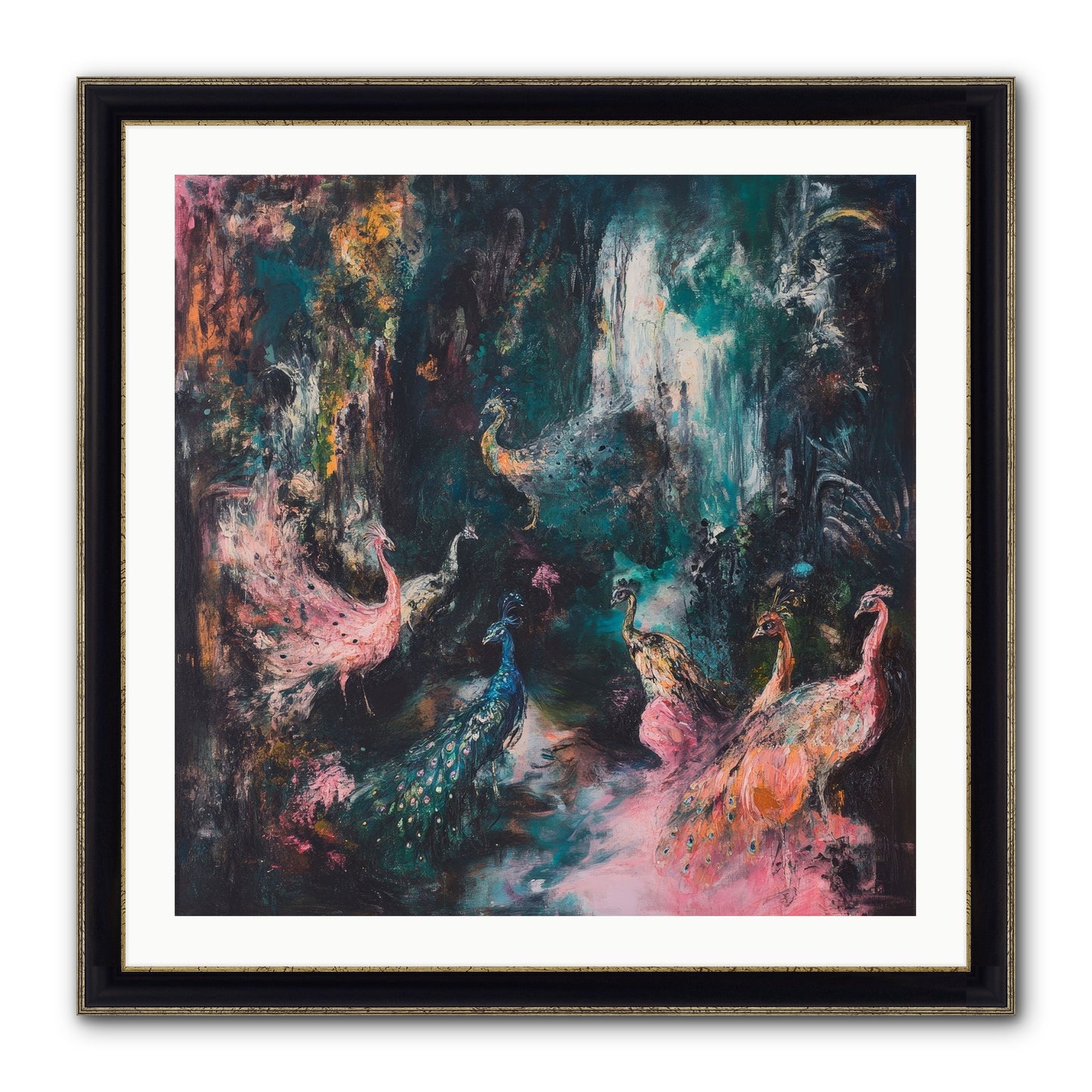 Evening At Kingston Framed Print - Black & Gold 30x30