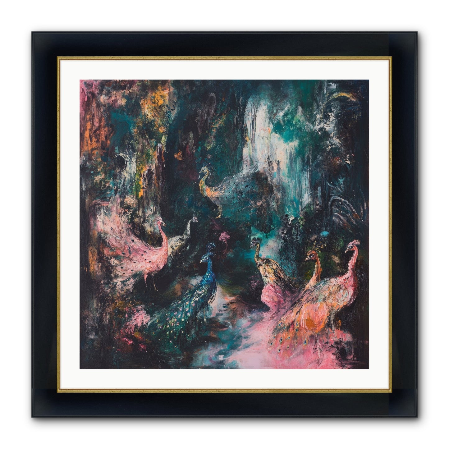 Evening At Kingston Framed Print - Wide Black w/Gold 30x30