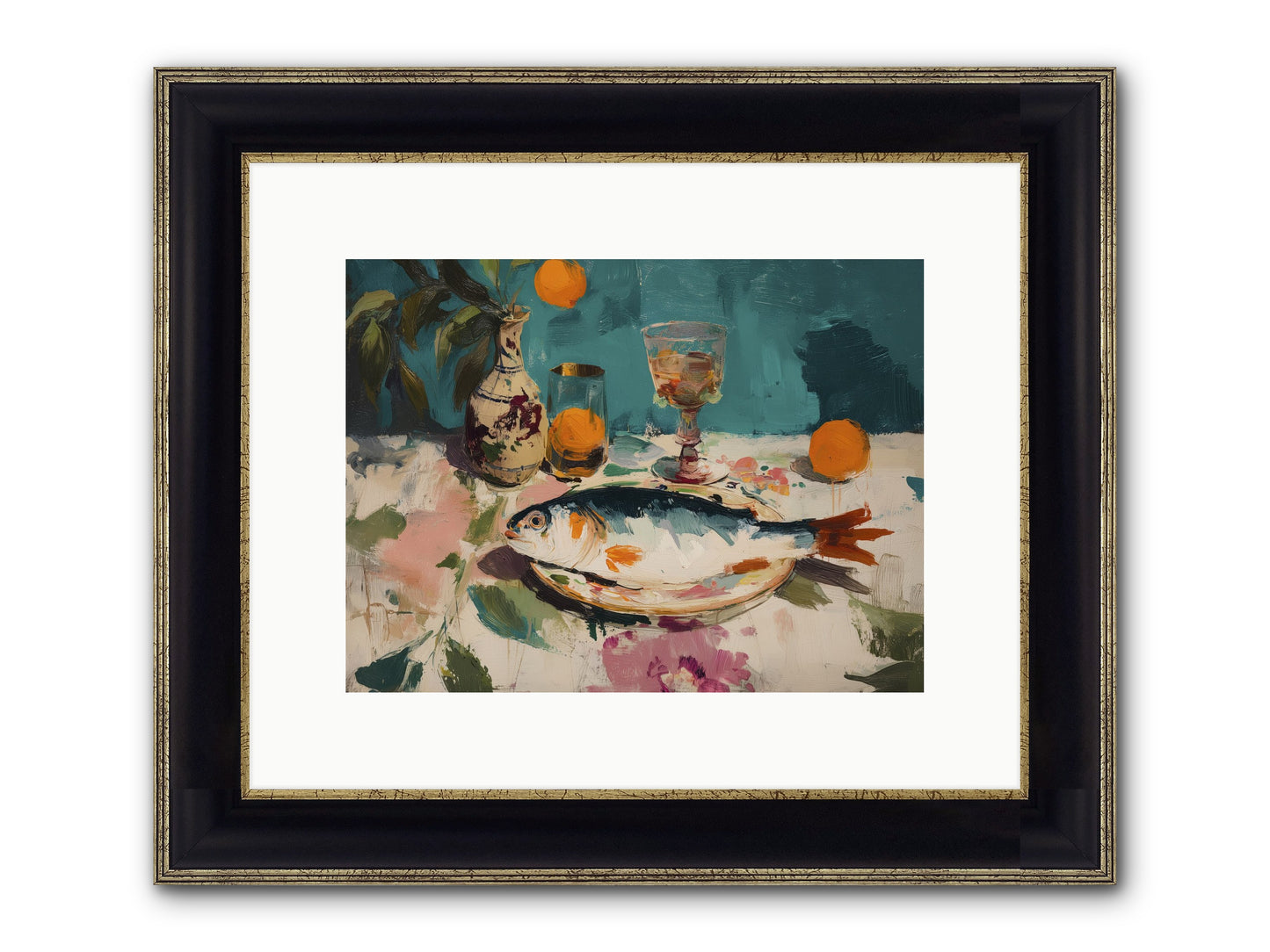 Evening Celebration Framed Print - Black & Gold 12x9