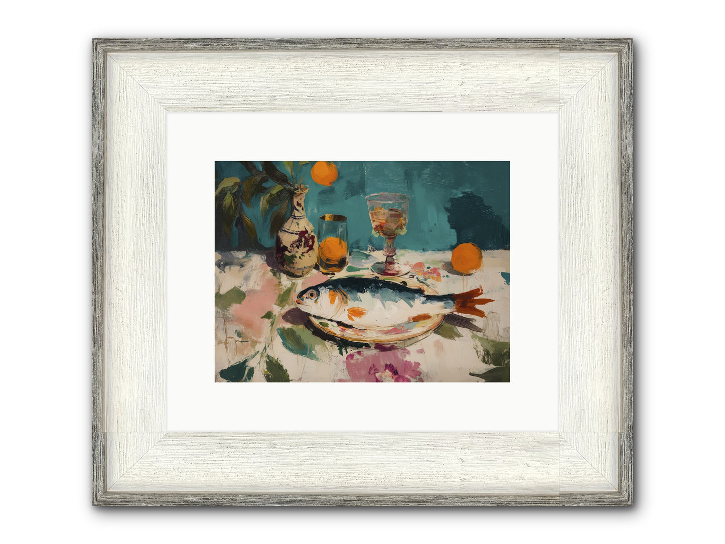 Evening Celebration Framed Print - Driftwood White 12x9