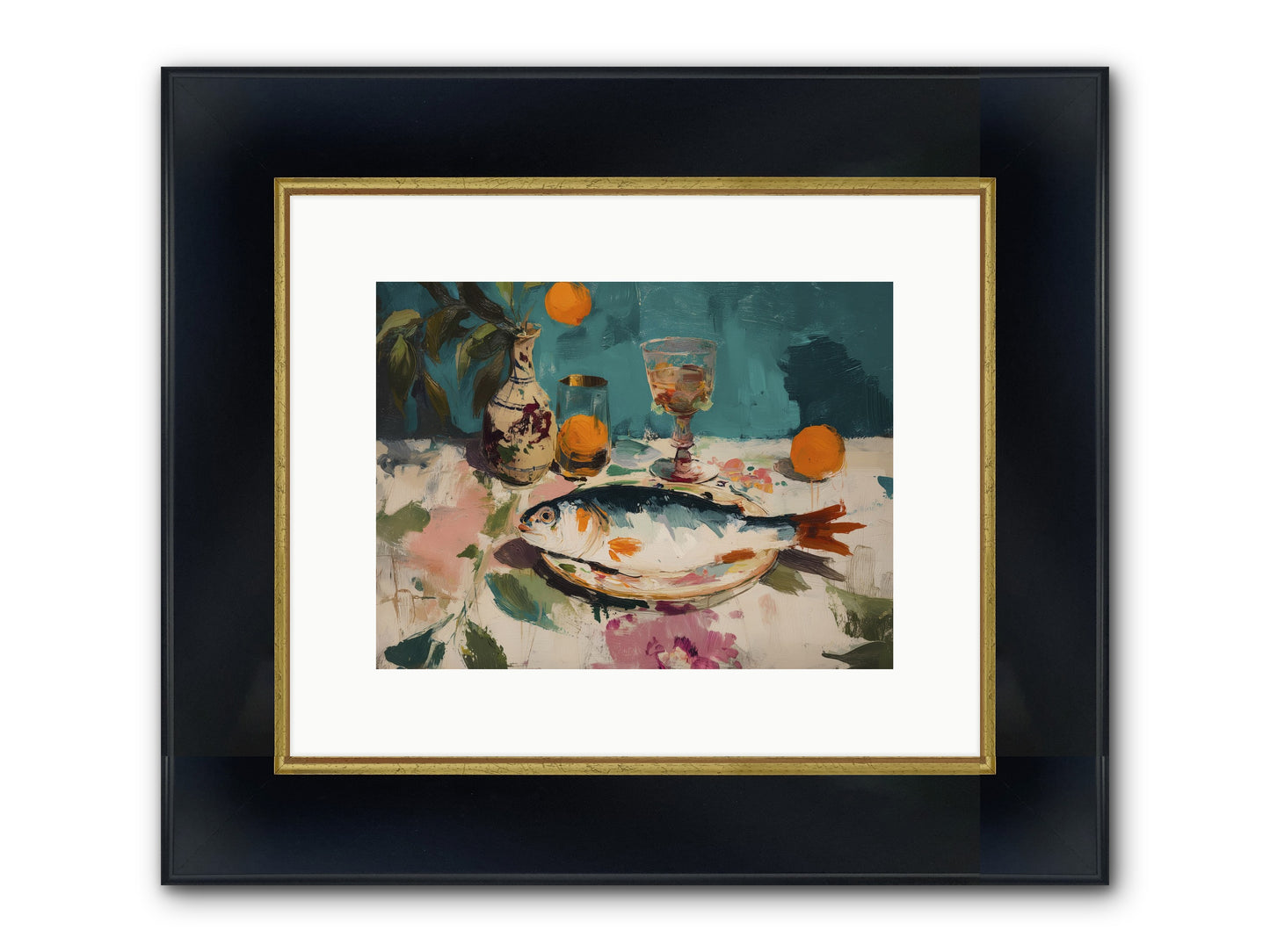 Evening Celebration Framed Print - Wide Black w/Gold 12x9