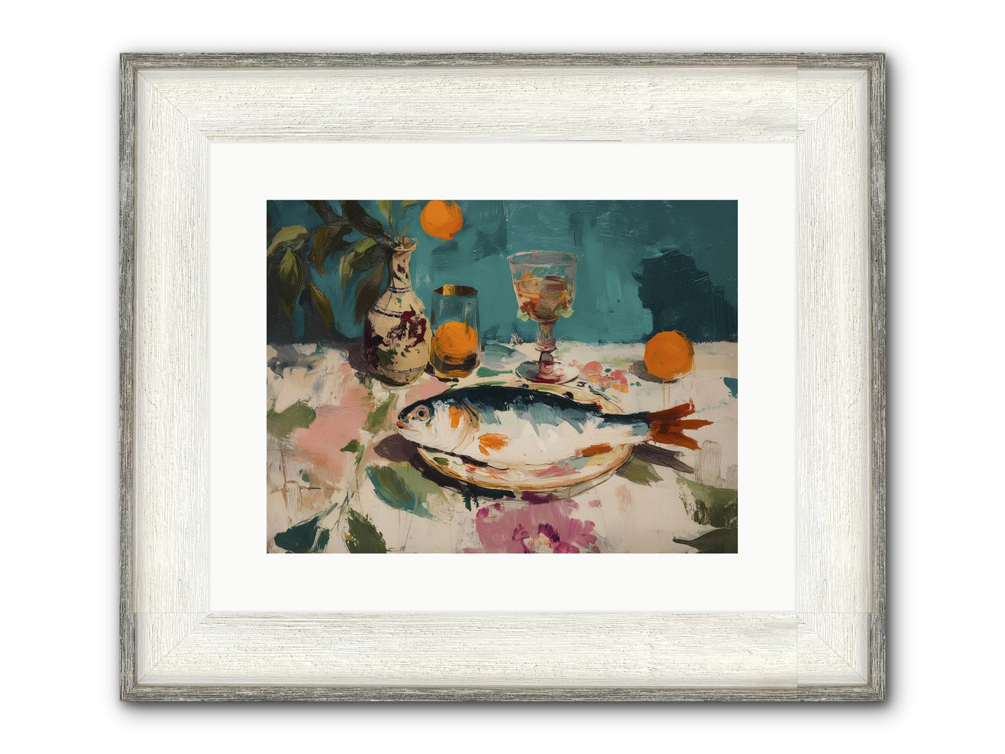 Evening Celebration Framed Print - Driftwood White 16x12