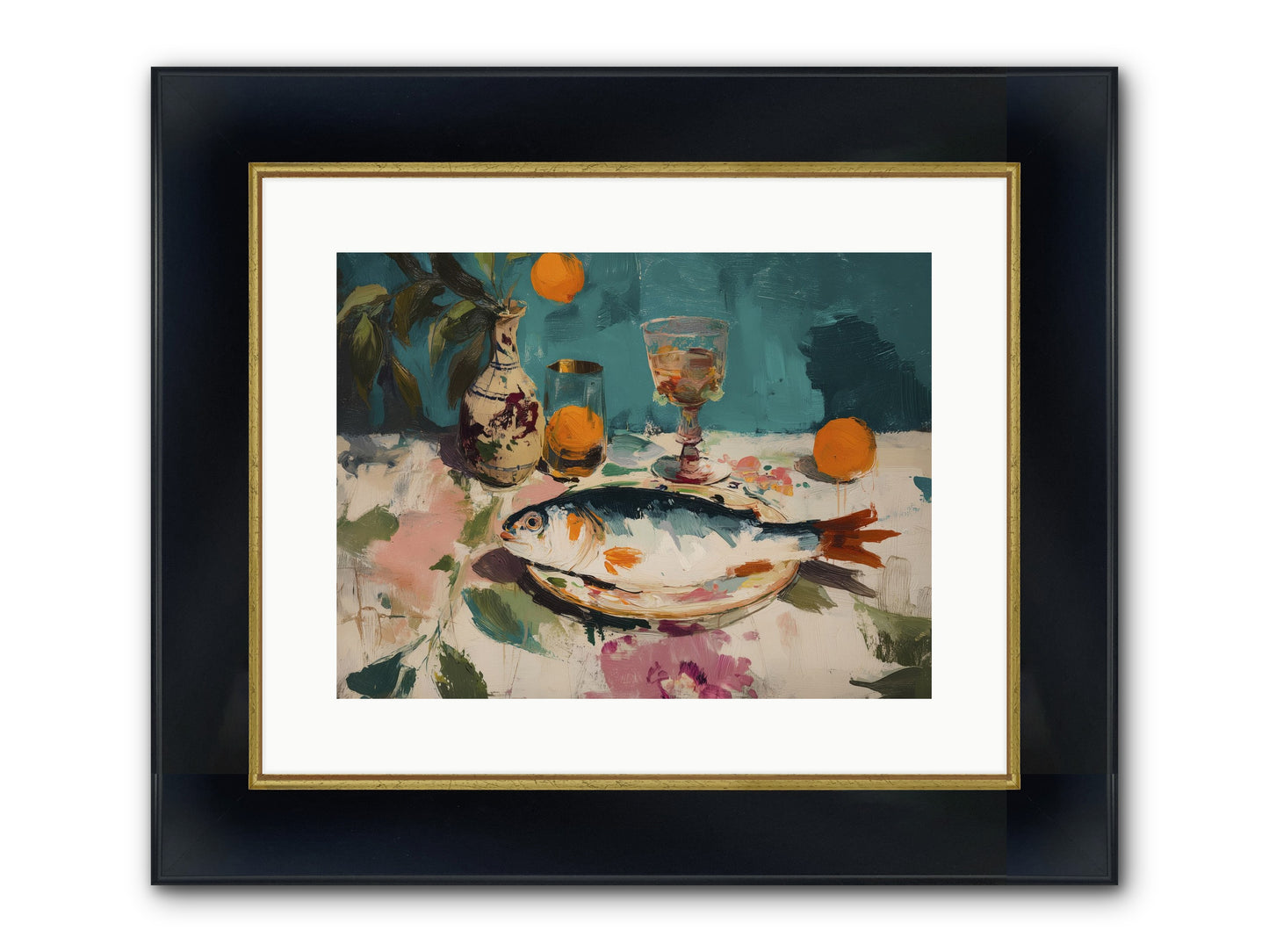 Evening Celebration Framed Print - Wide Black w/Gold 16x12