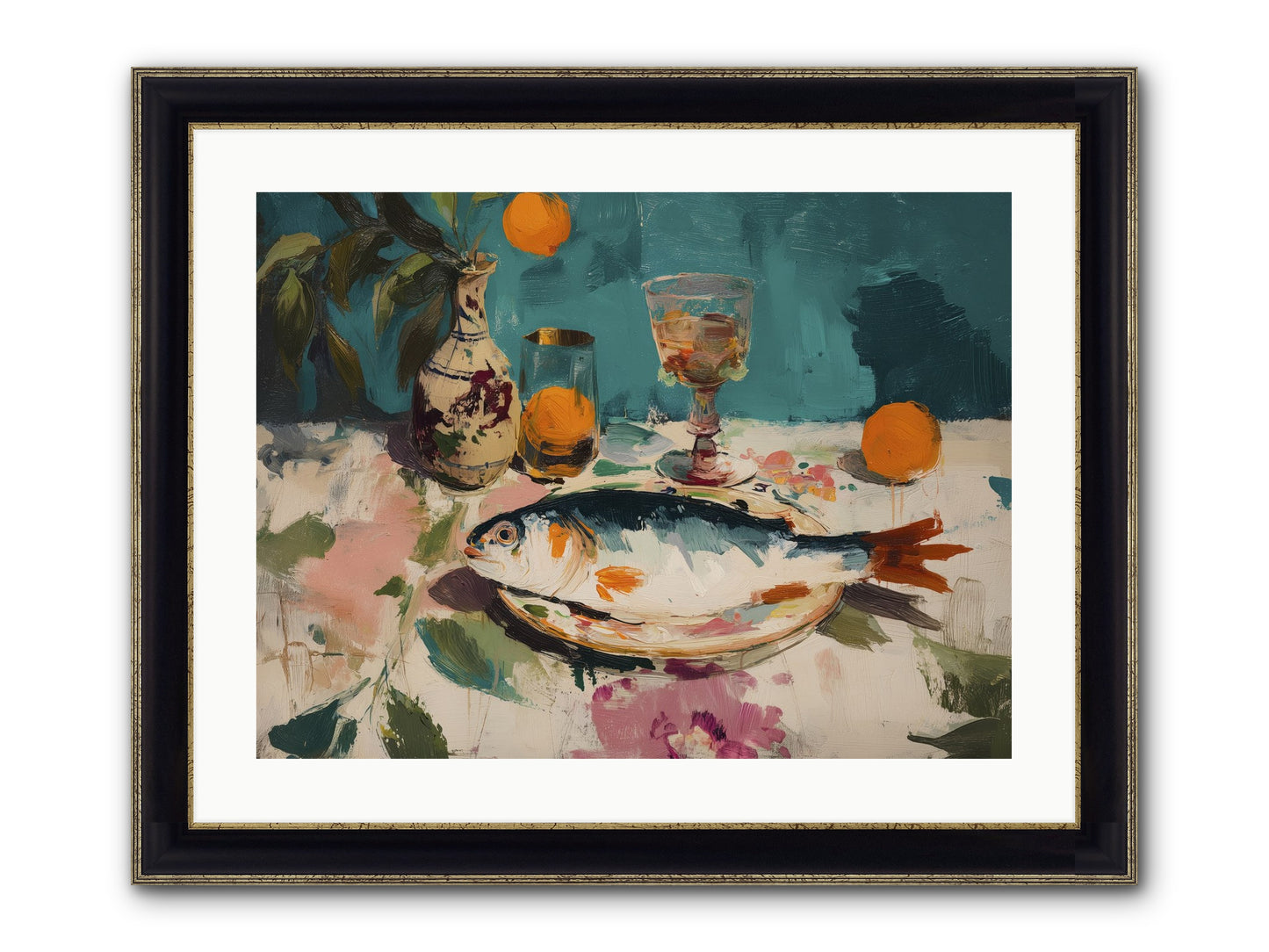 Evening Celebration Framed Print - Black & Gold 24x18
