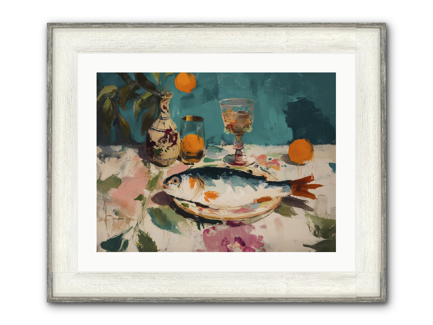 Evening Celebration Framed Print - Driftwood White 24x18