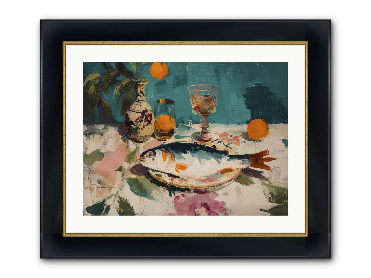 Evening Celebration Framed Print - Wide Black w/Gold 24x18