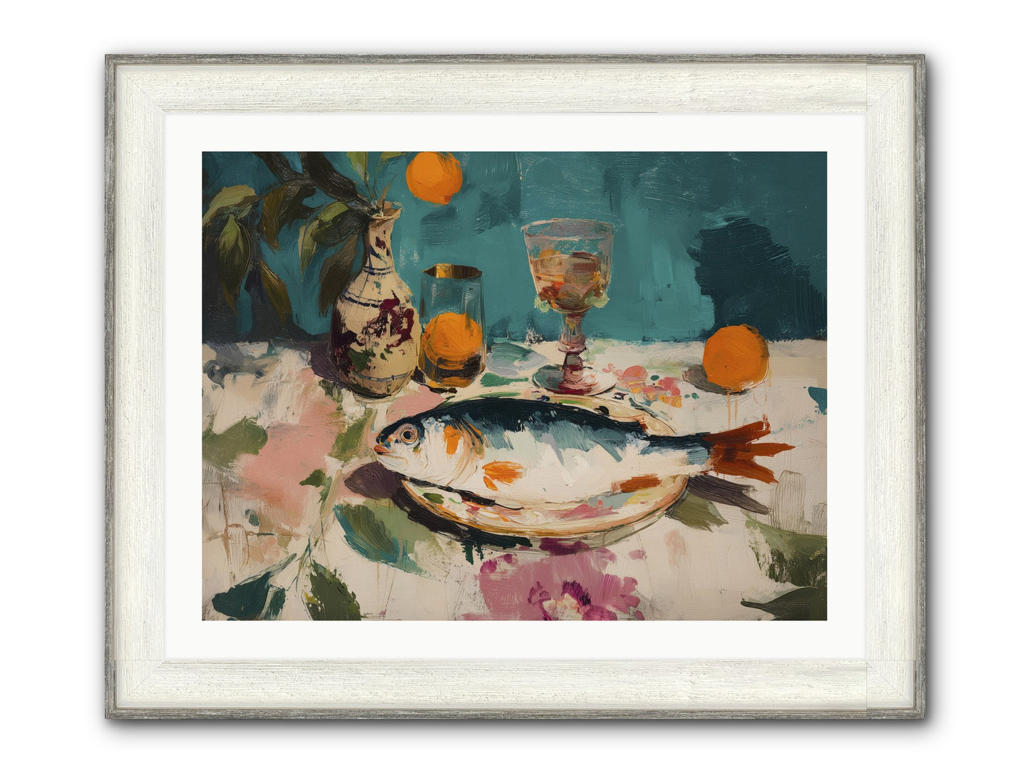 Evening Celebration Framed Print - Driftwood White 32x24