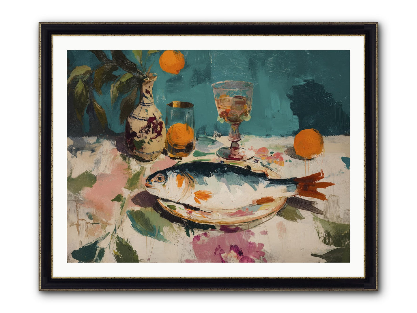 Evening Celebration Framed Print - Black & Gold 40x30