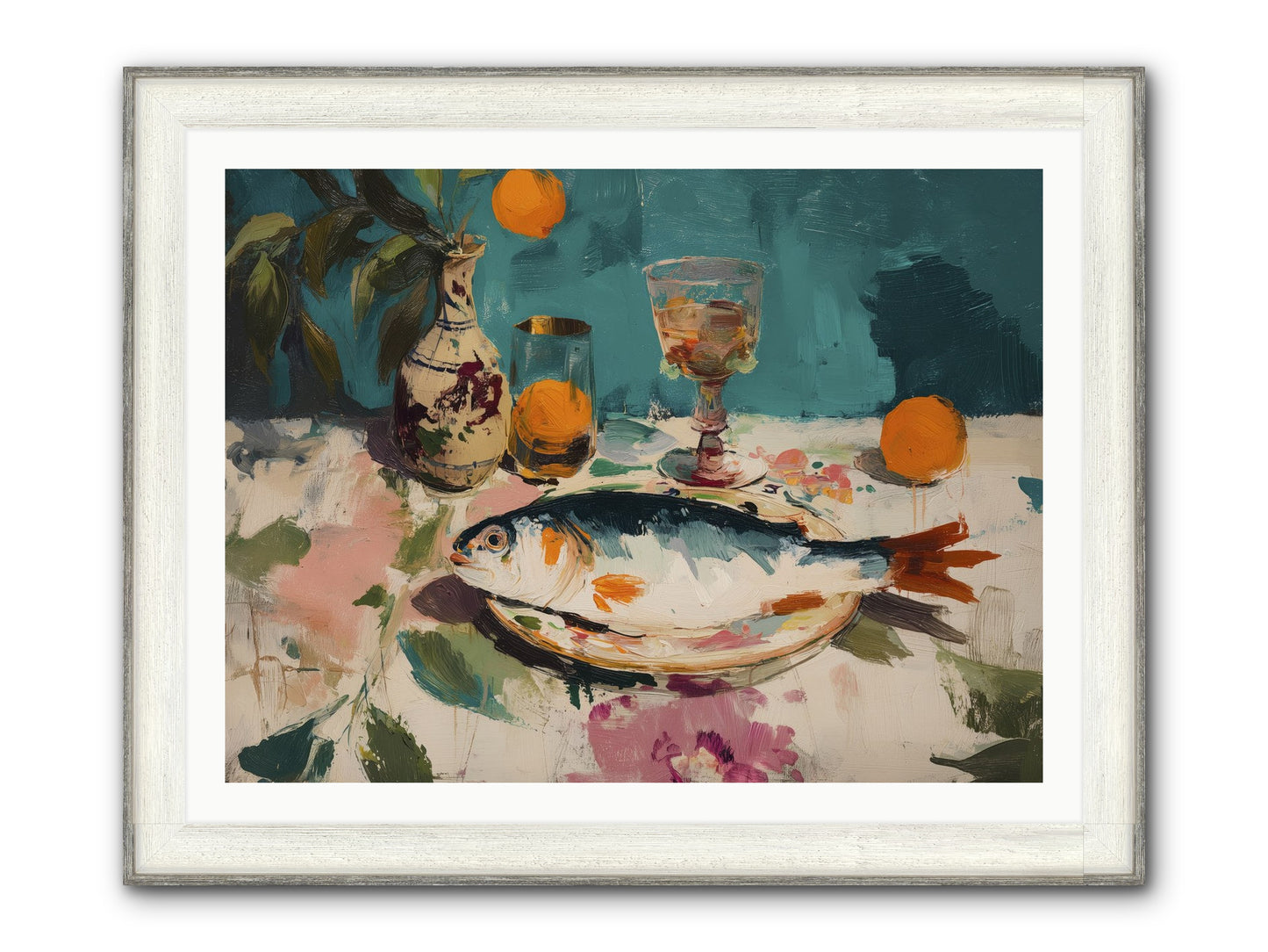 Evening Celebration Framed Print - Driftwood White 40x30