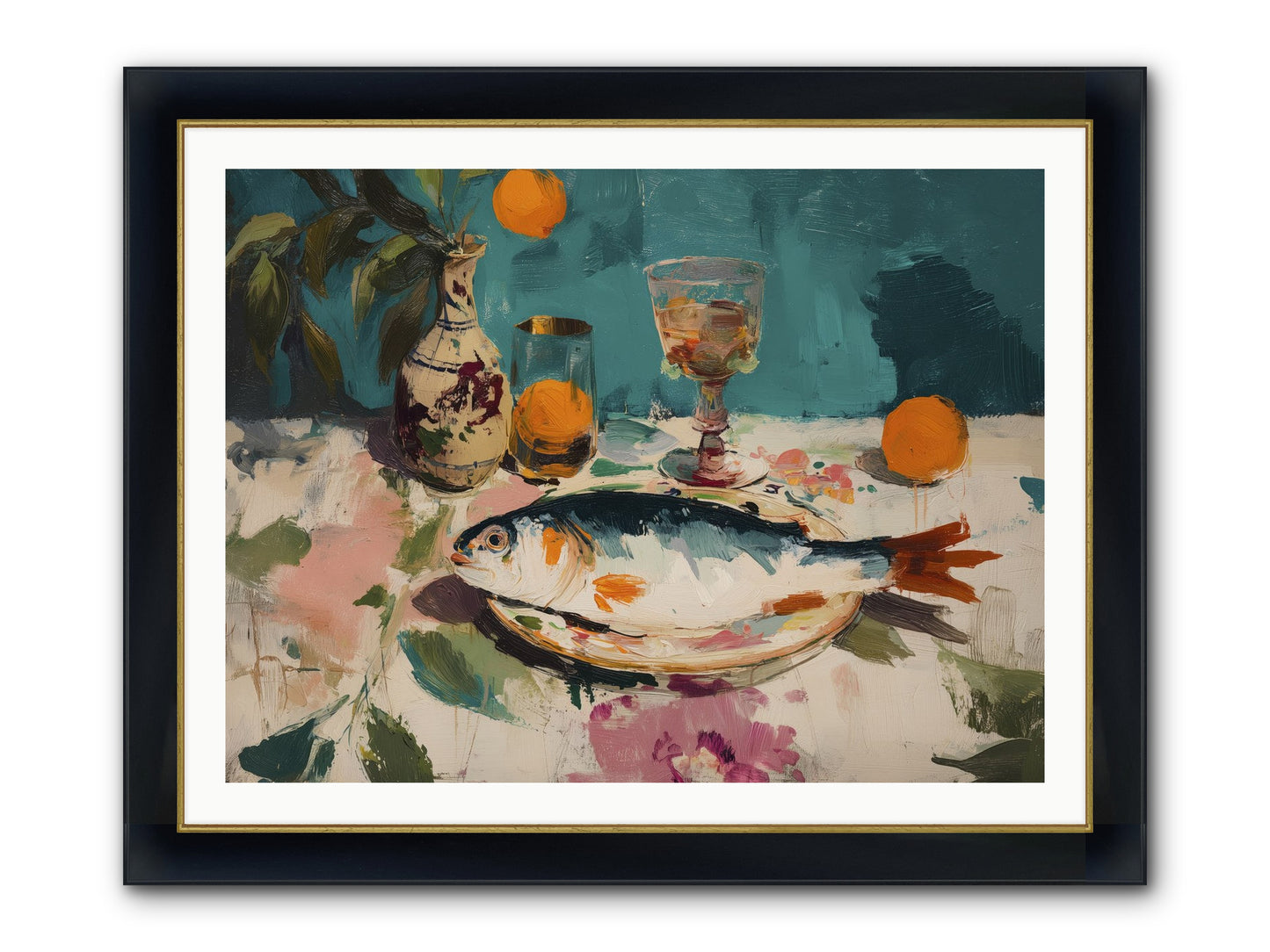 Evening Celebration Framed Print - Wide Black w/Gold 40x30