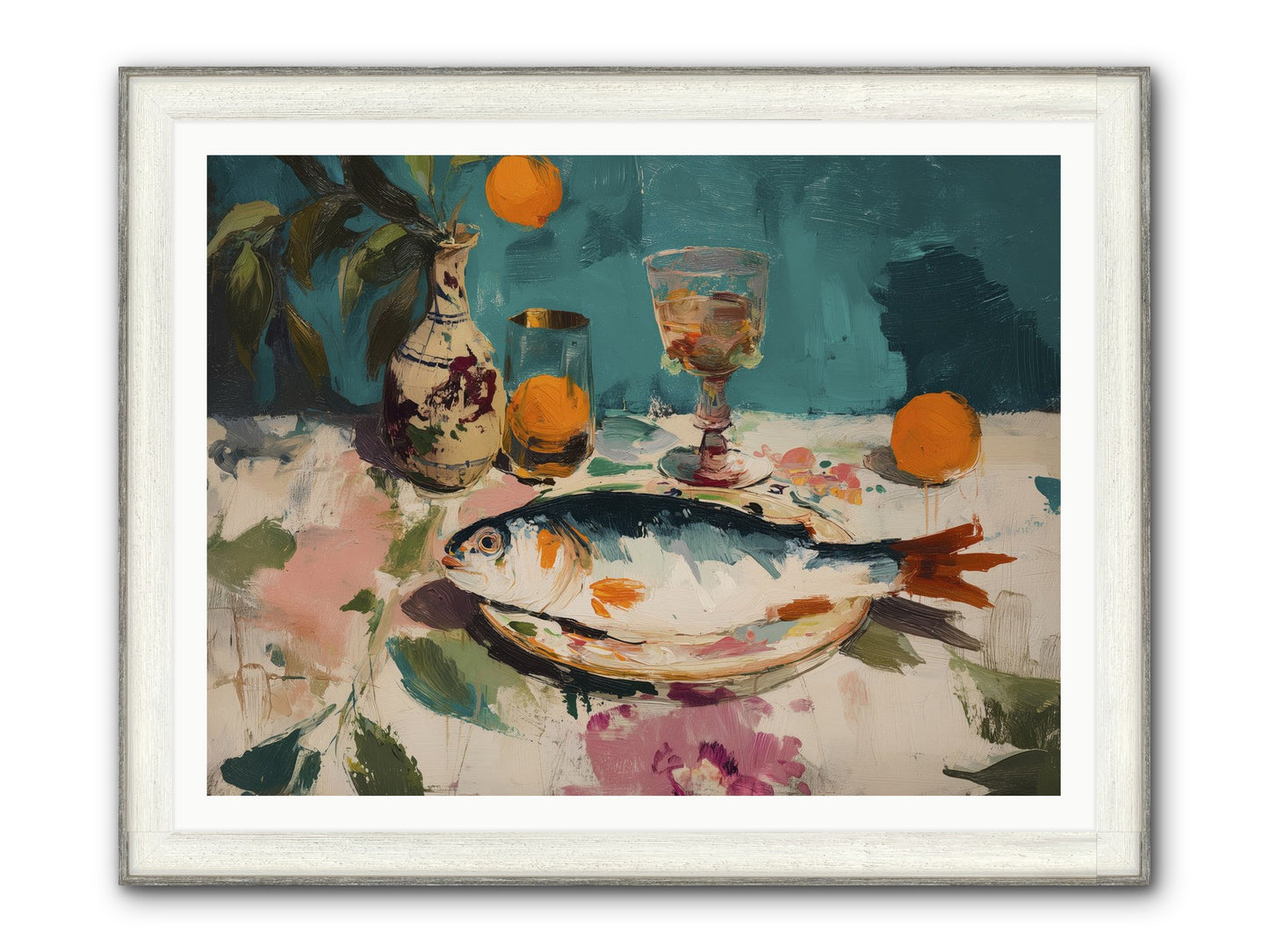 Evening Celebration Framed Print - Driftwood White 48x36