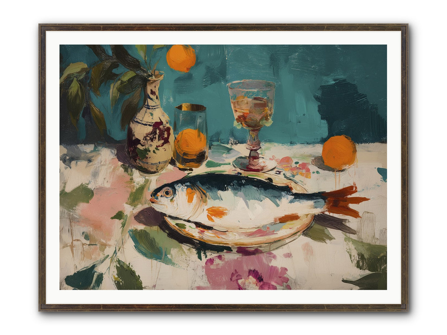 Evening Celebration Framed Print - Slimwoods Black/Gold 48x36