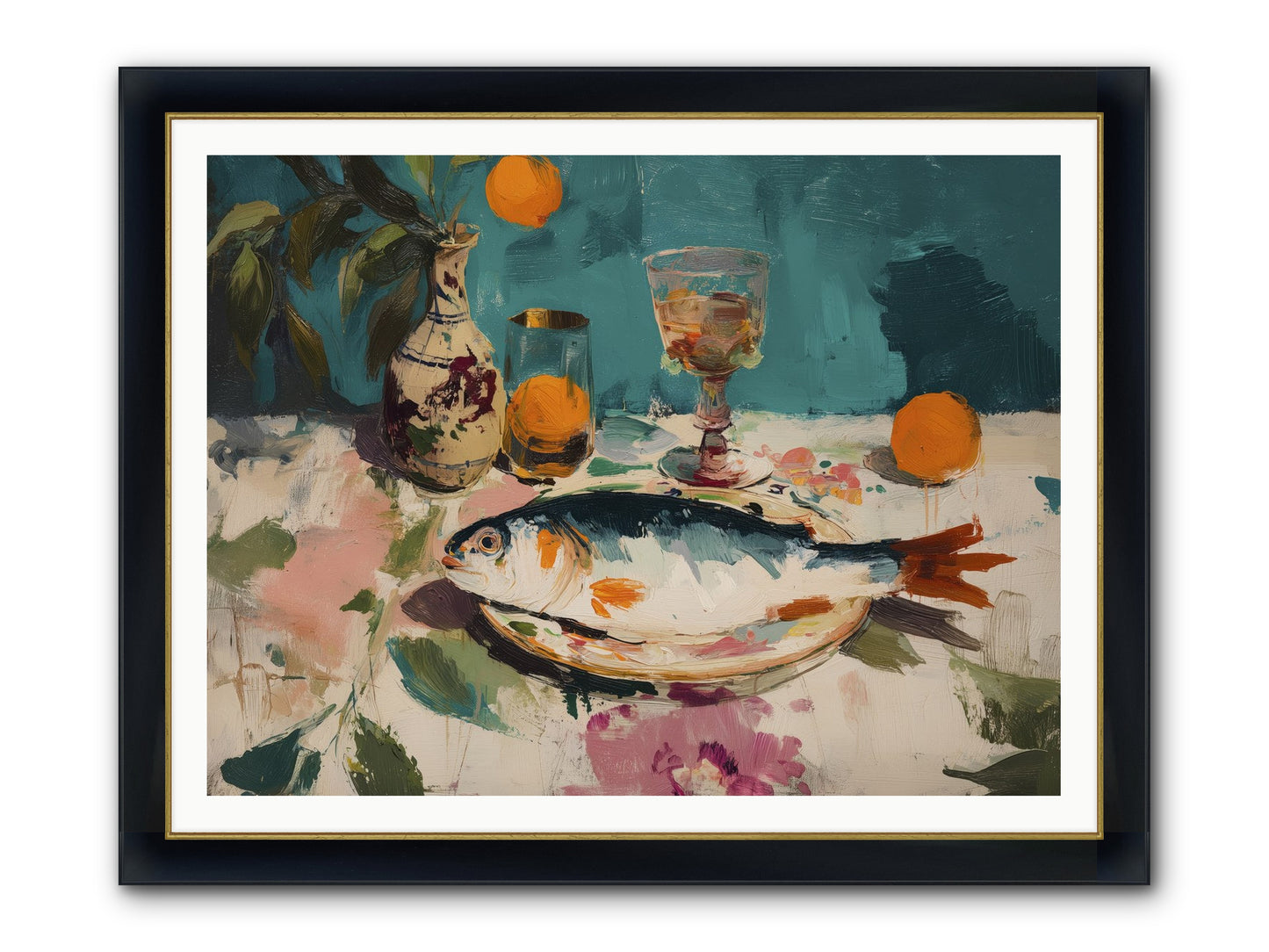 Evening Celebration Framed Print - Wide Black w/Gold 48x36