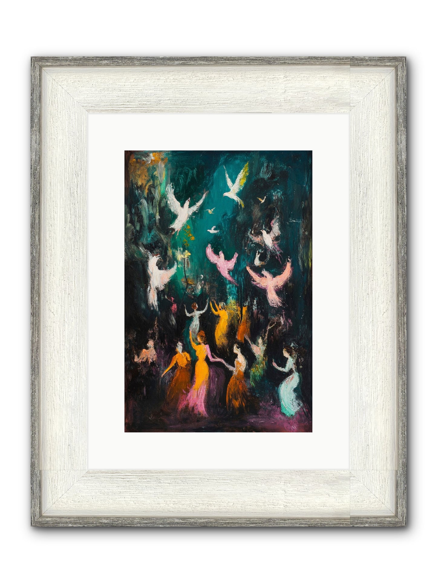 Evening Choir Framed Print - Driftwood White 10x15