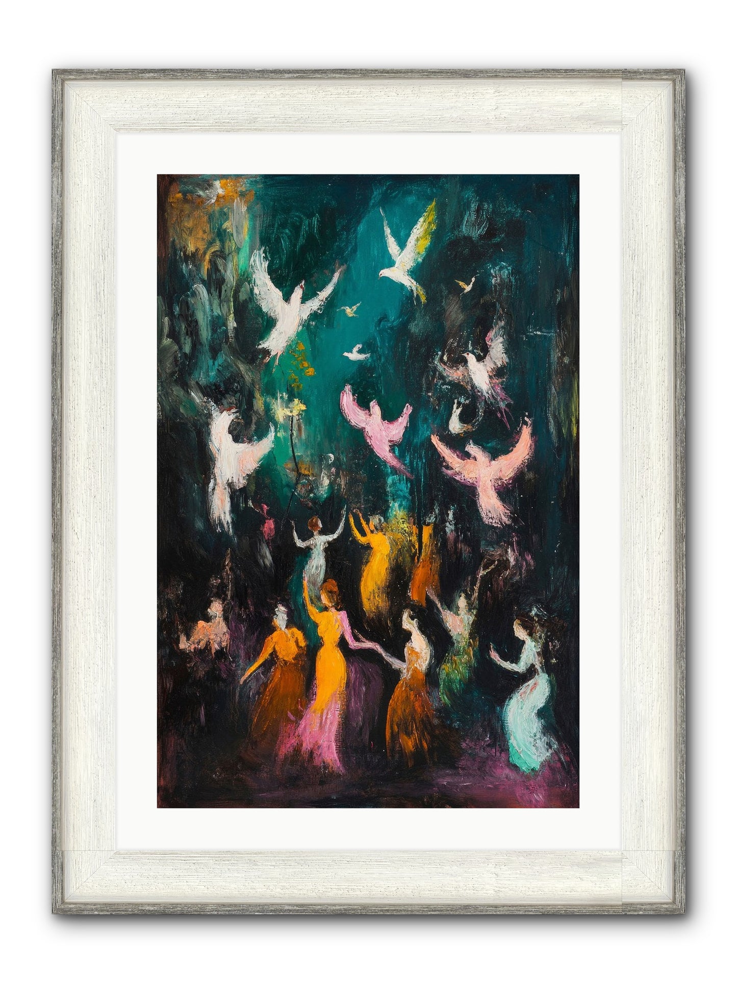 Evening Choir Framed Print - Driftwood White 20x30