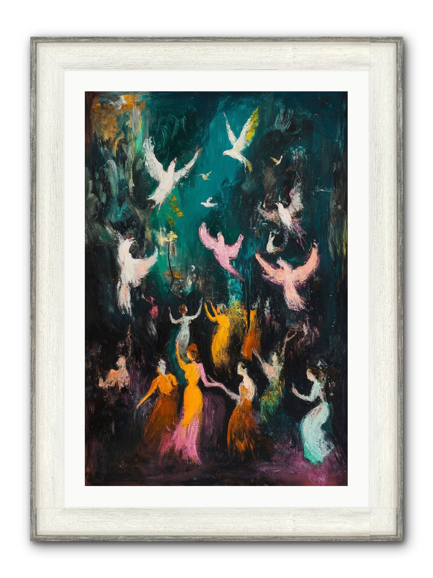 Evening Choir Framed Print - Driftwood White 24x36