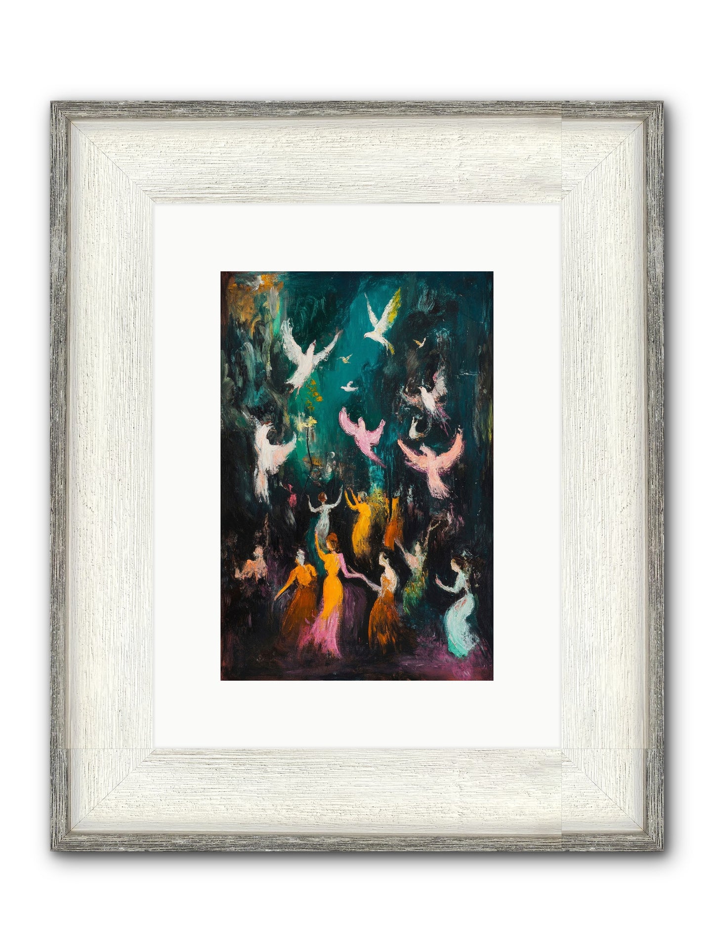 Evening Choir Framed Print - Driftwood White 8x12