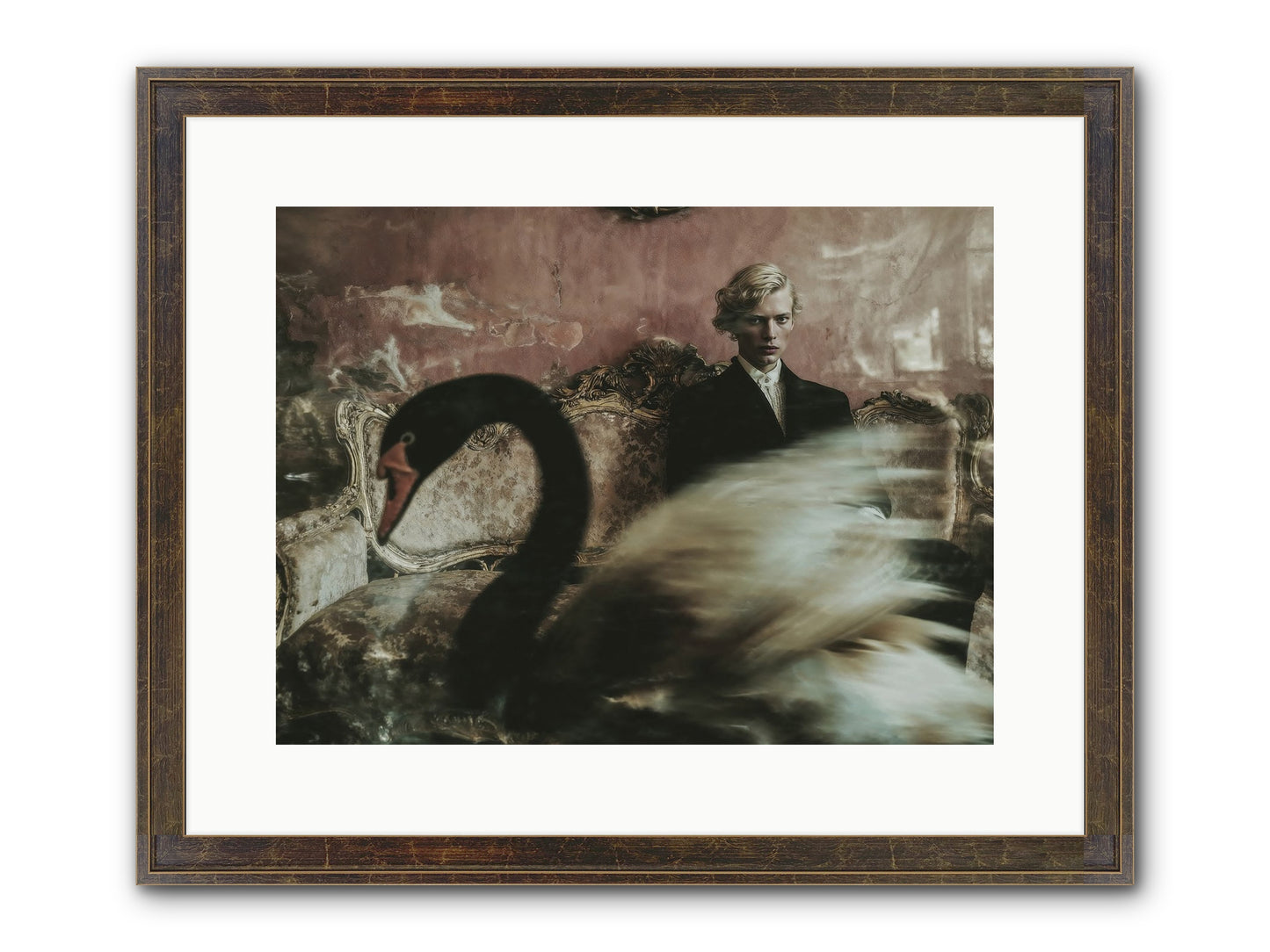 Evening Creatures Framed Print - Slimwoods Black/Gold 16x12
