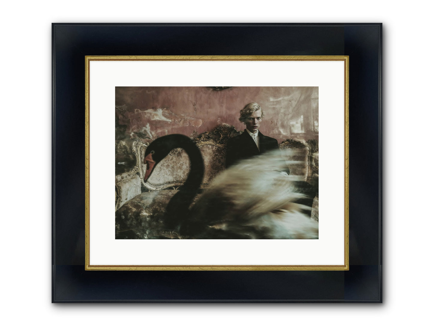 Evening Creatures Framed Print - Wide Black w/Gold 16x12