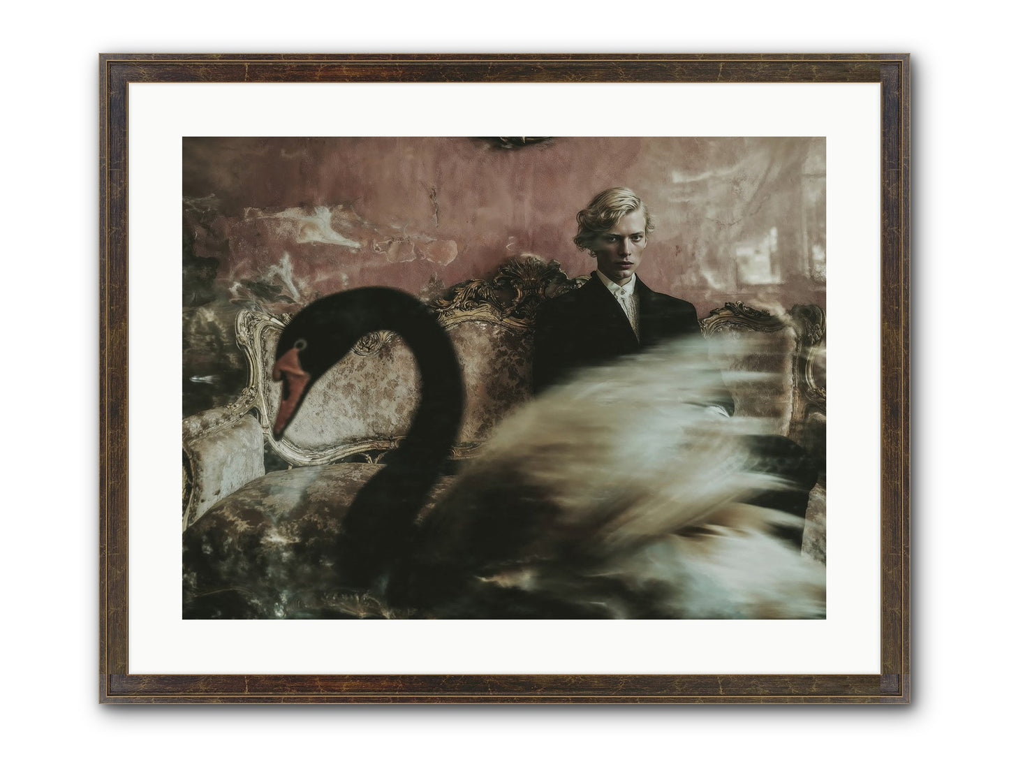 Evening Creatures Framed Print - Slimwoods Black/Gold 24x18