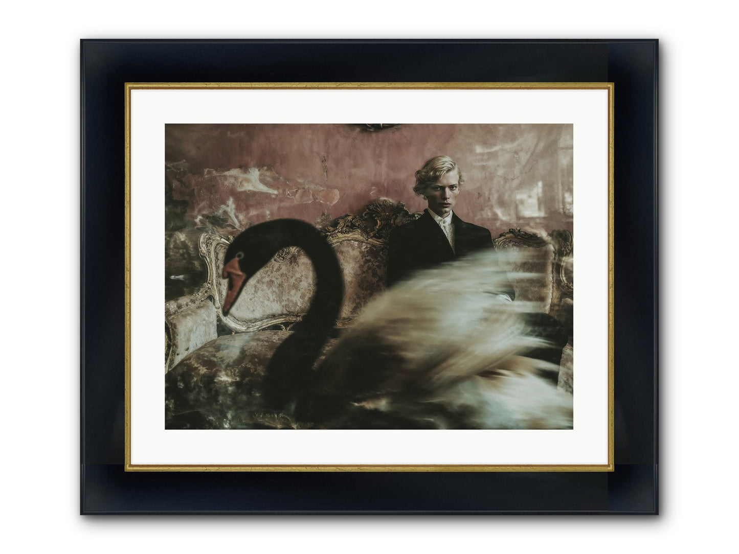 Evening Creatures Framed Print - Wide Black w/Gold 24x18