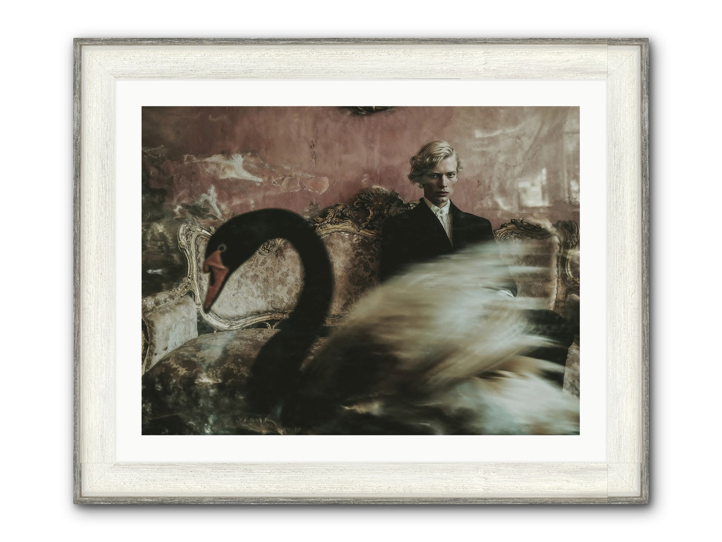 Evening Creatures Framed Print - Driftwood White 32x24