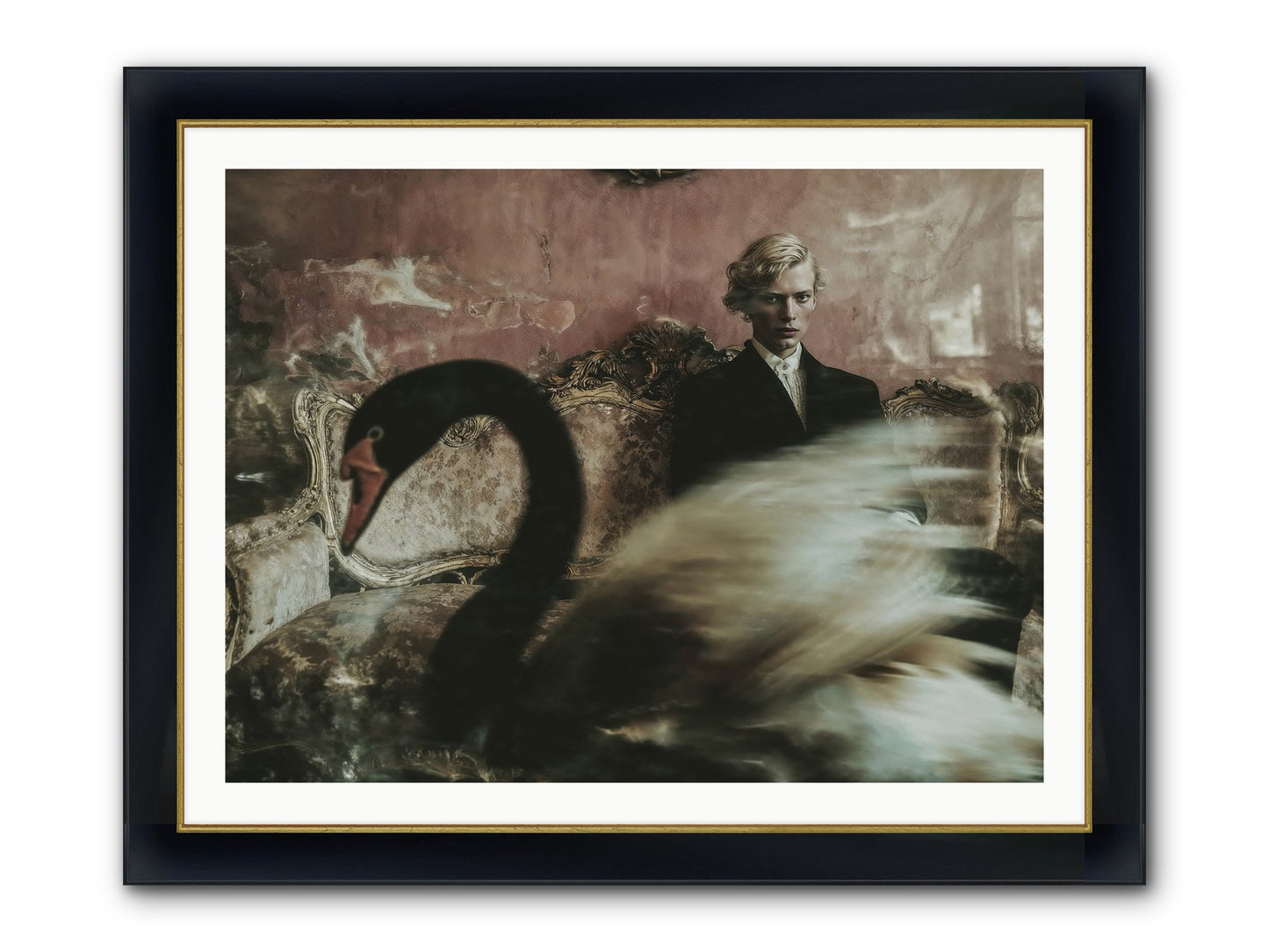 Evening Creatures Framed Print - Wide Black w/Gold 40x30