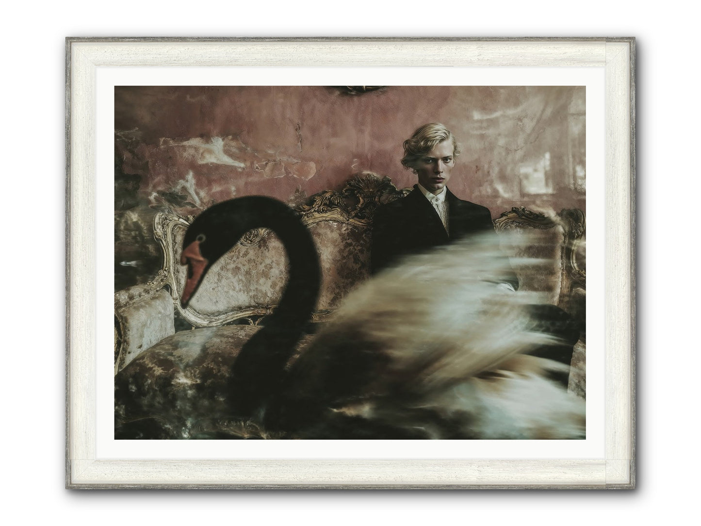 Evening Creatures Framed Print - Driftwood White 48x36