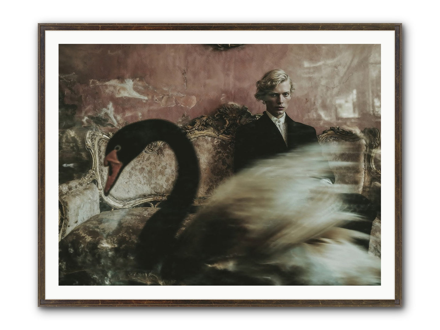 Evening Creatures Framed Print - Slimwoods Black/Gold 48x36