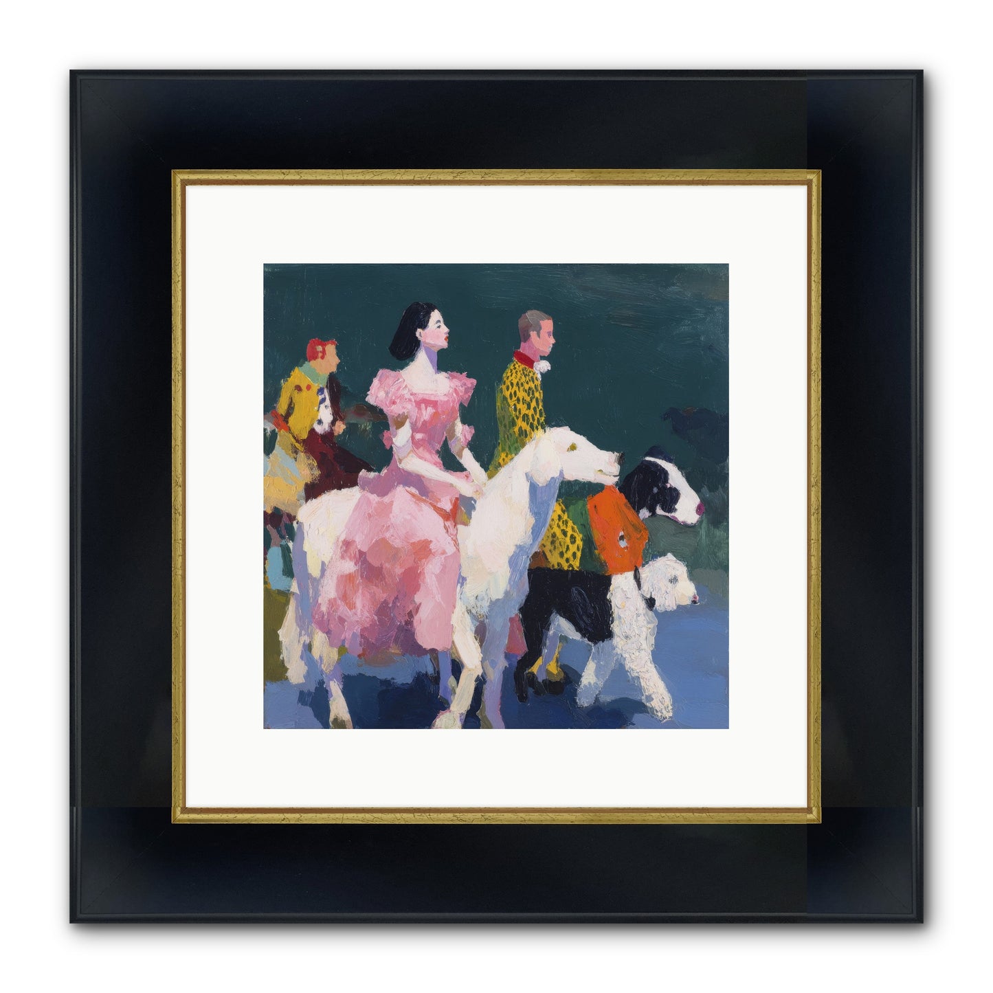 Evening Parade Framed Print - Wide Black w/Gold 12x12