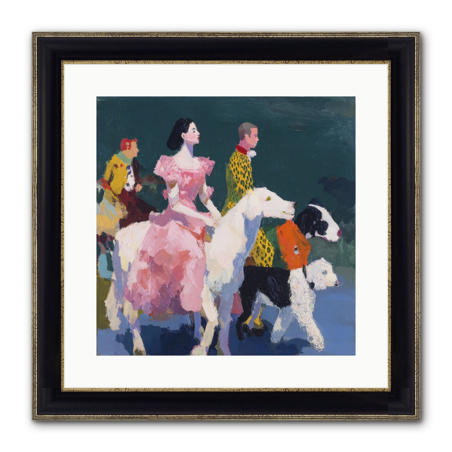 Evening Parade Framed Print - Black & Gold 16x16