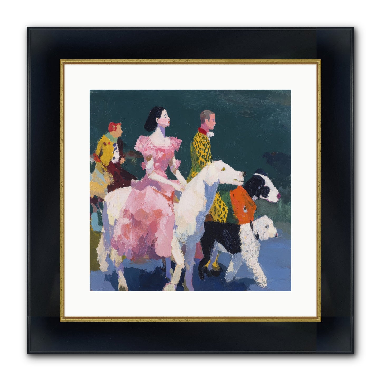 Evening Parade Framed Print - Wide Black w/Gold 16x16