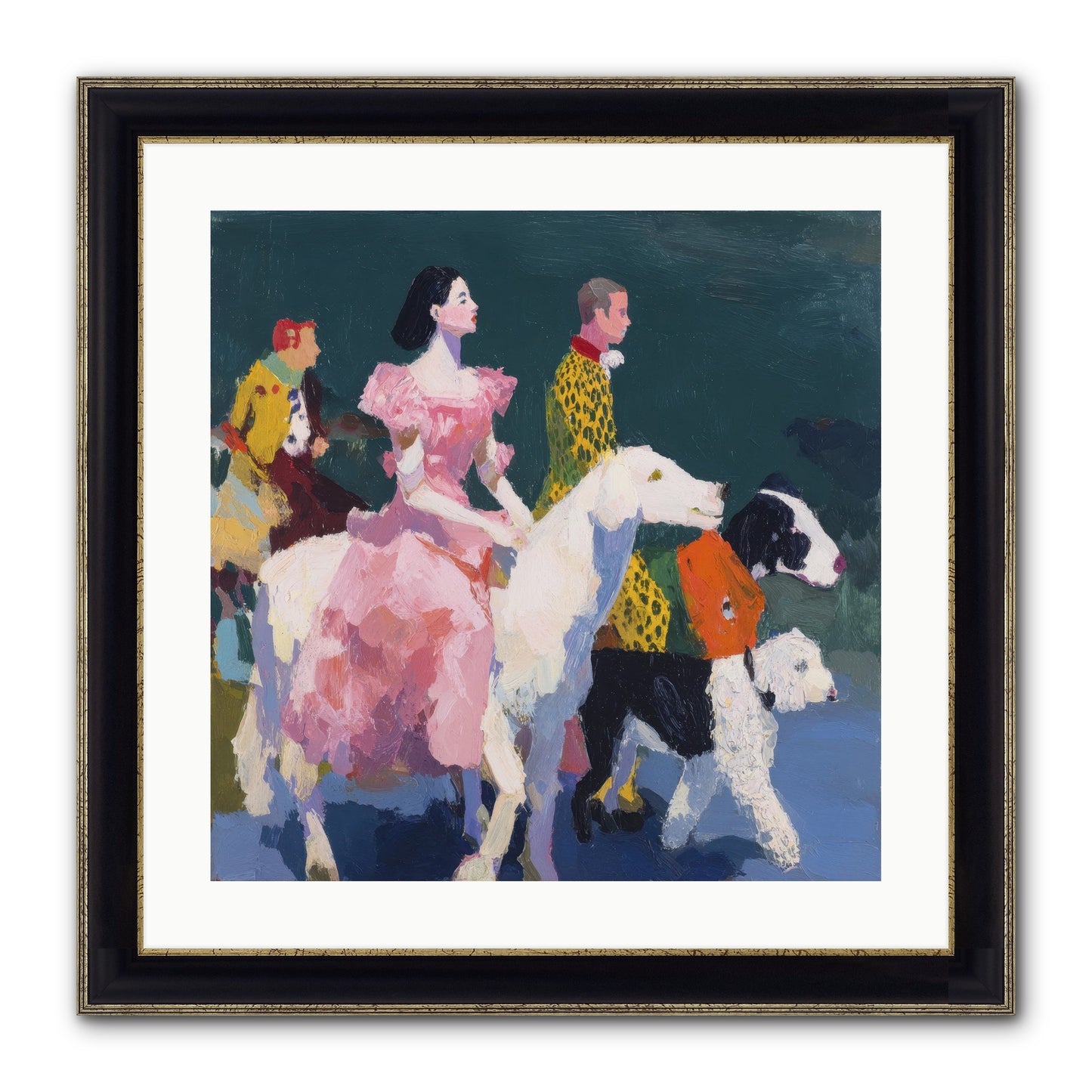 Evening Parade Framed Print - Black & Gold 20x20