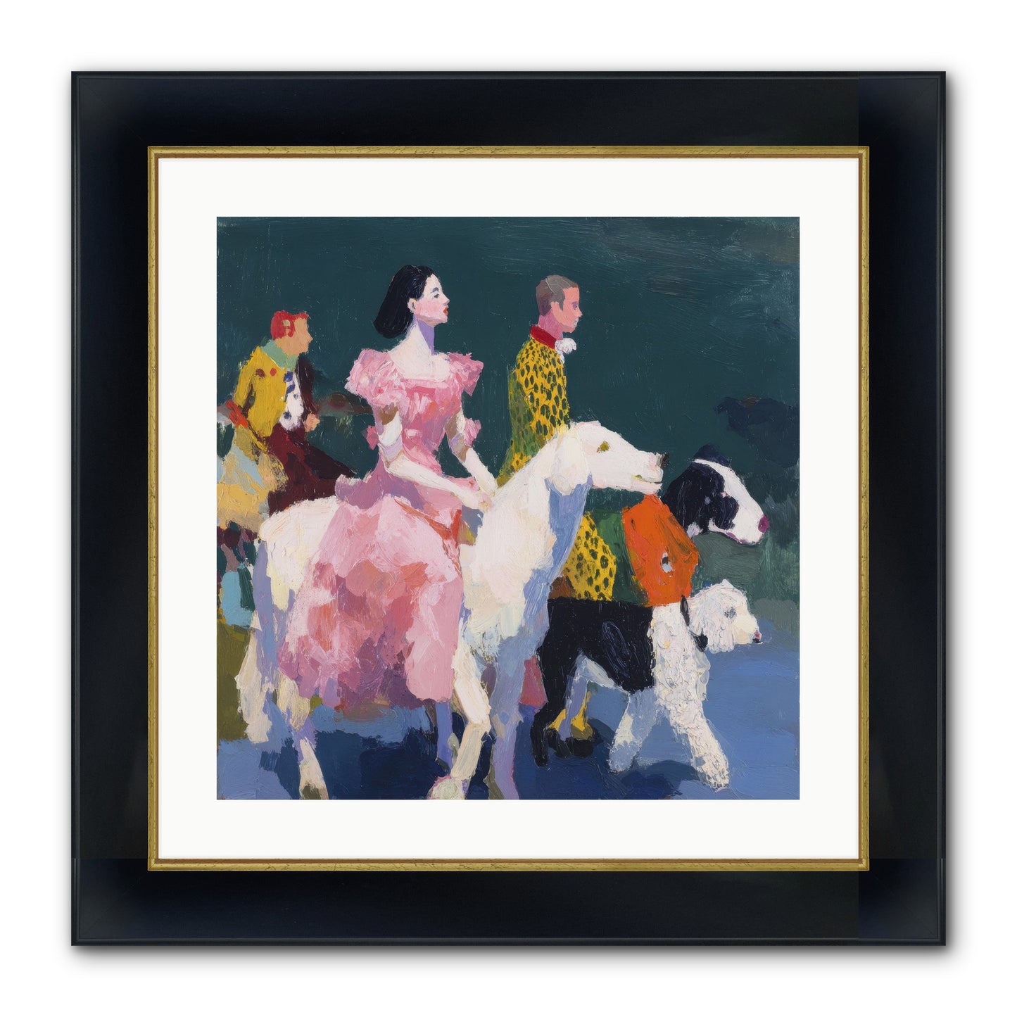 Evening Parade Framed Print - Wide Black w/Gold 20x20