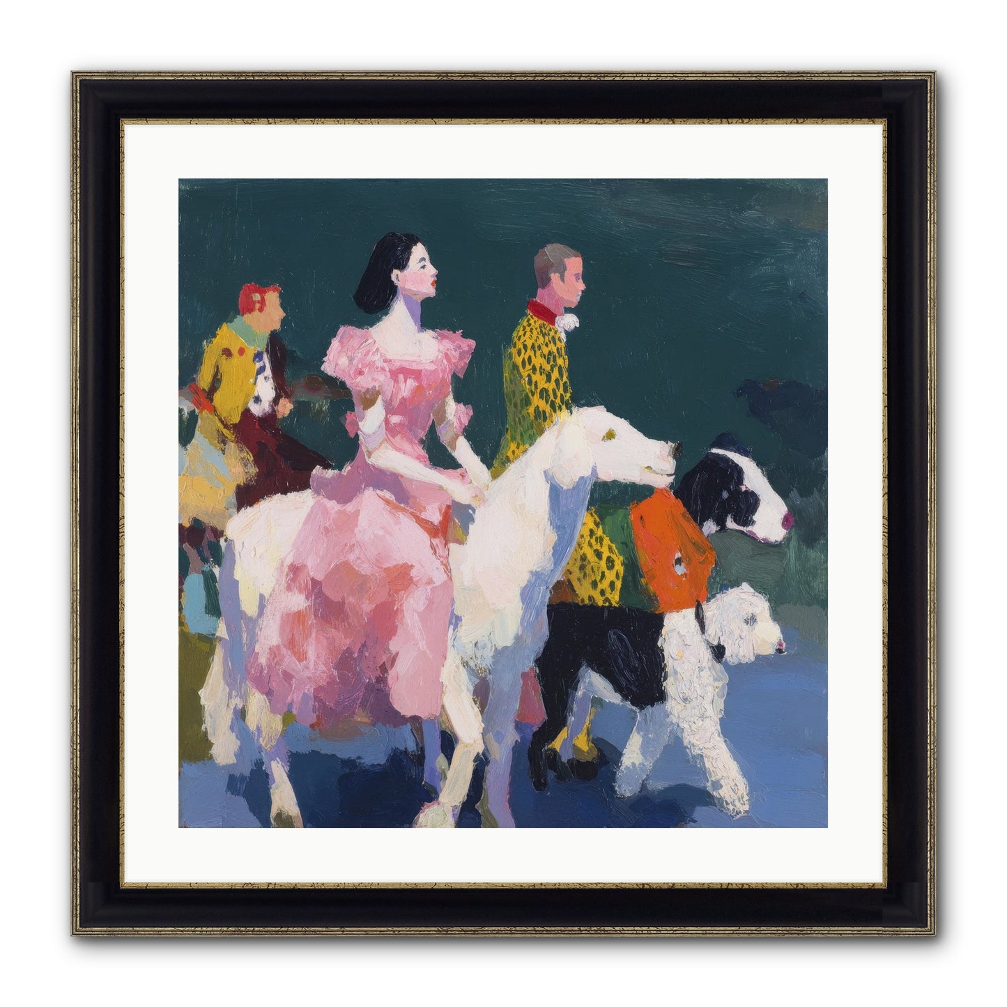 Evening Parade Framed Print - Black & Gold 24x24