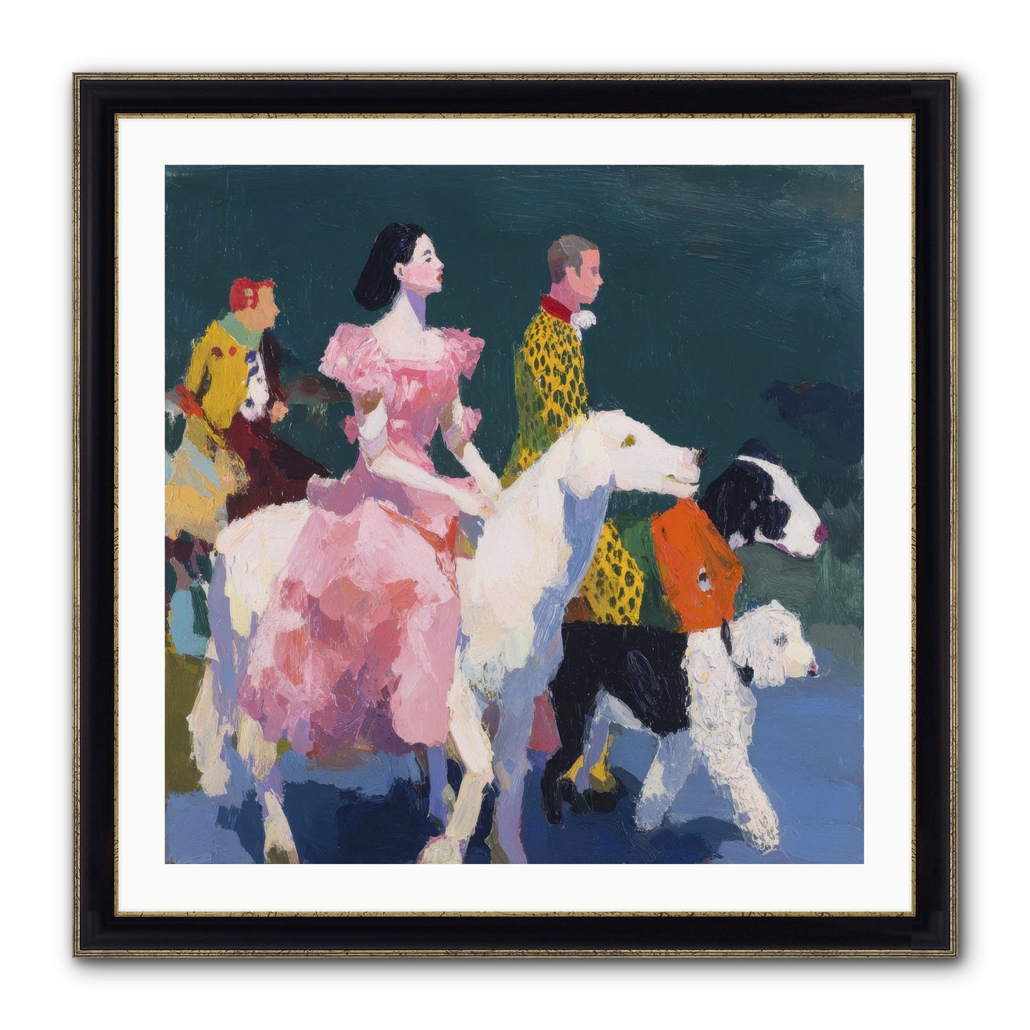 Evening Parade Framed Print - Black & Gold 30x30