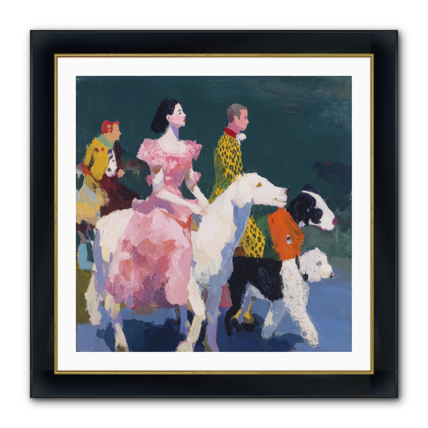 Evening Parade Framed Print - Wide Black w/Gold 30x30