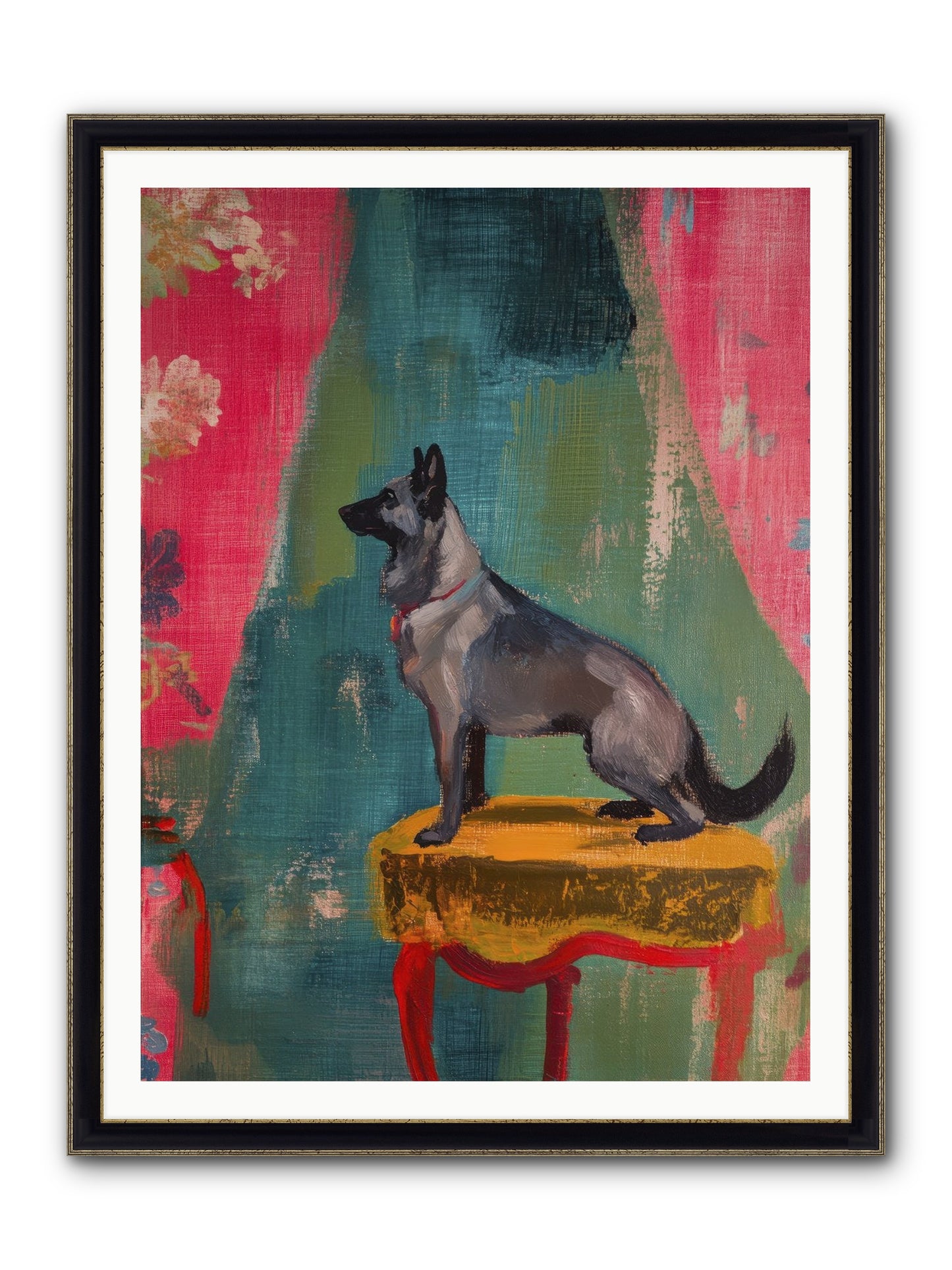 Evening Star Framed Print - Black & Gold 36x48
