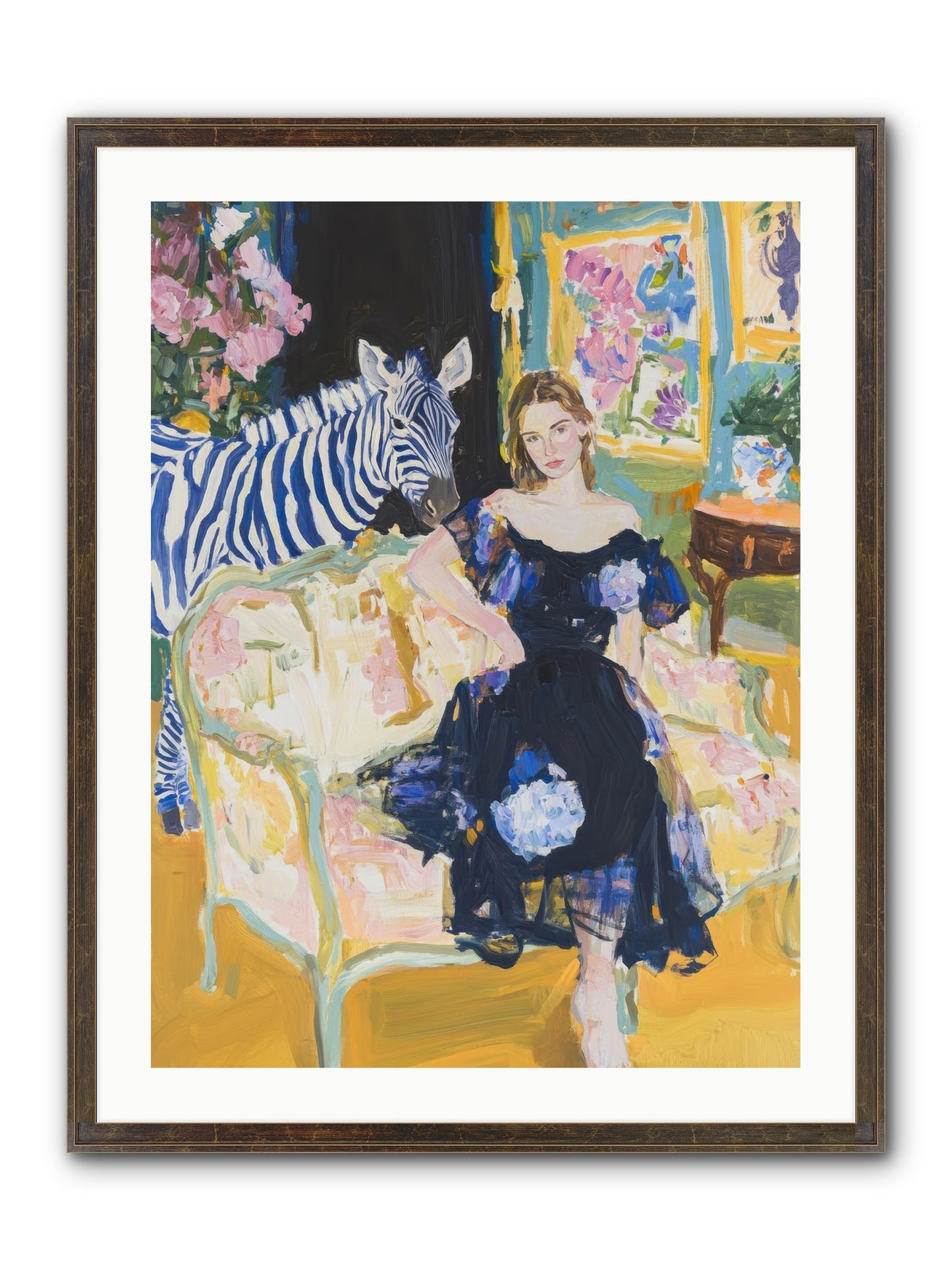 Evening Stripes Framed Print - Slimwoods Black/Gold 24x32