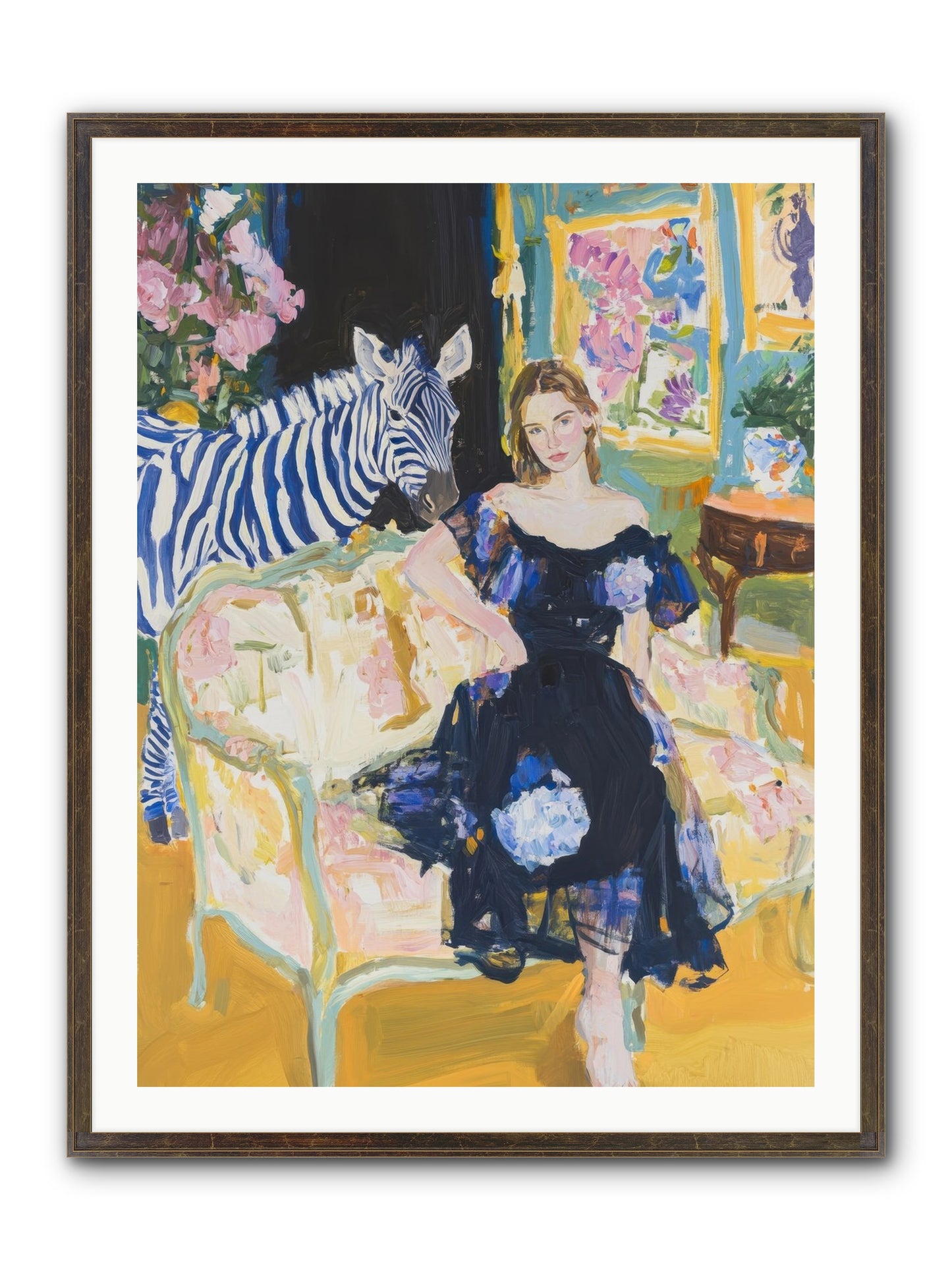 Evening Stripes Framed Print - Slimwoods Black/Gold 30x40