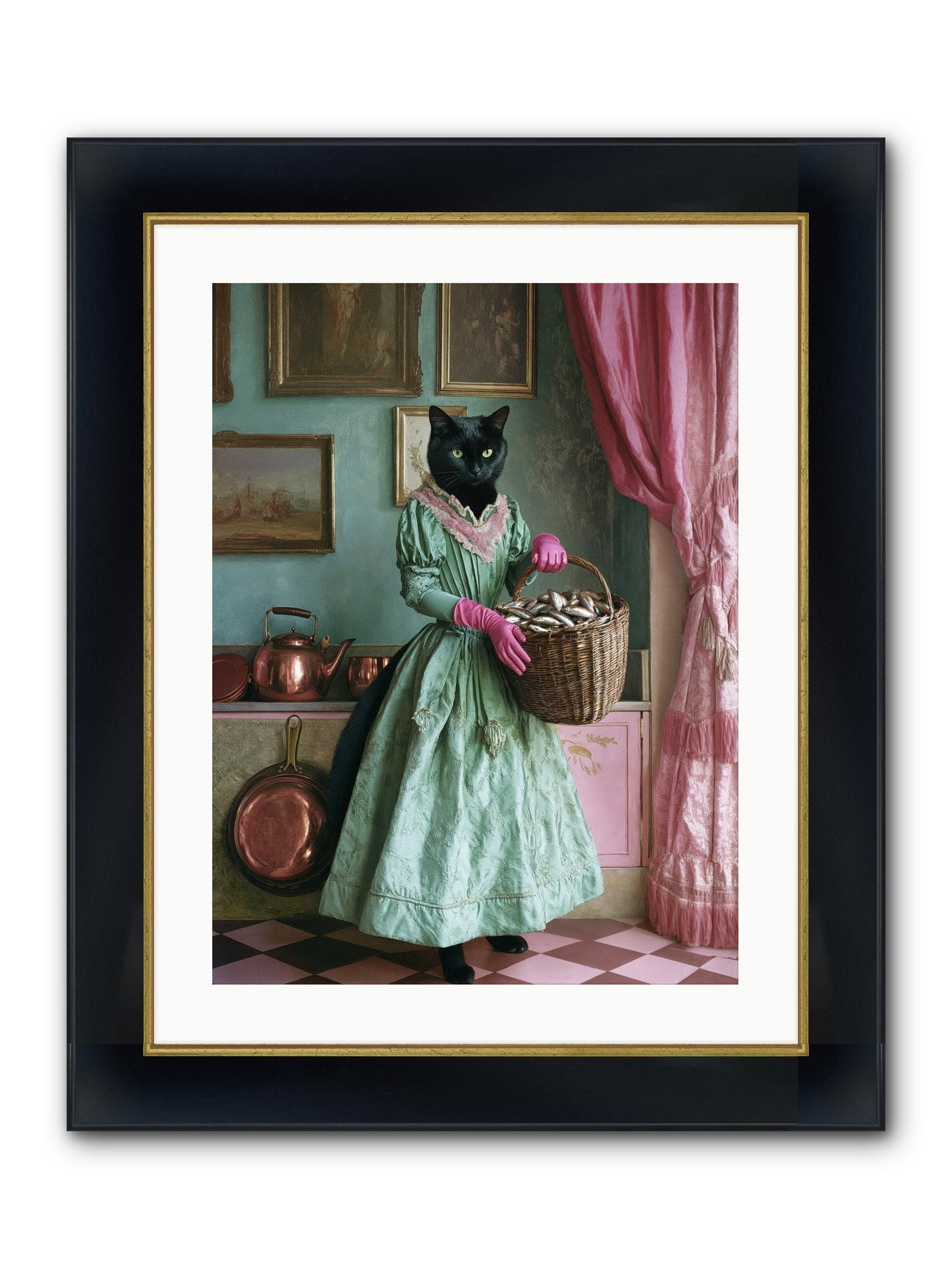 Evening Tastes Like Silver Framed Print - Wide Black w/Gold 18x24