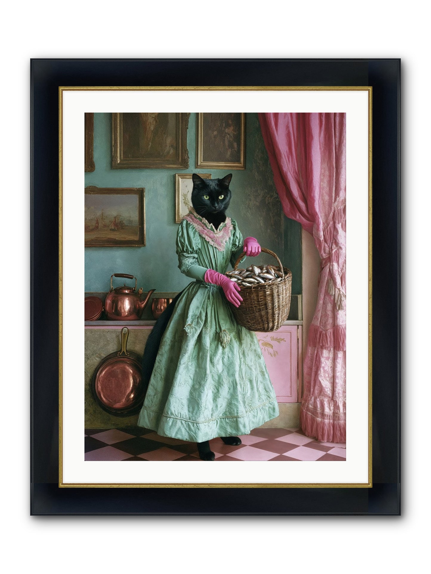 Evening Tastes Like Silver Framed Print - Wide Black w/Gold 24x32