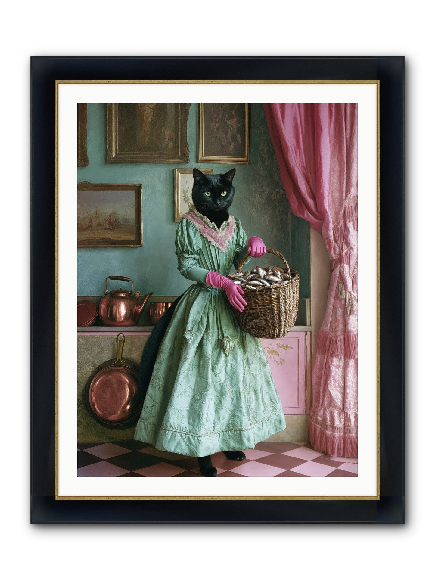 Evening Tastes Like Silver Framed Print - Wide Black w/Gold 30x40