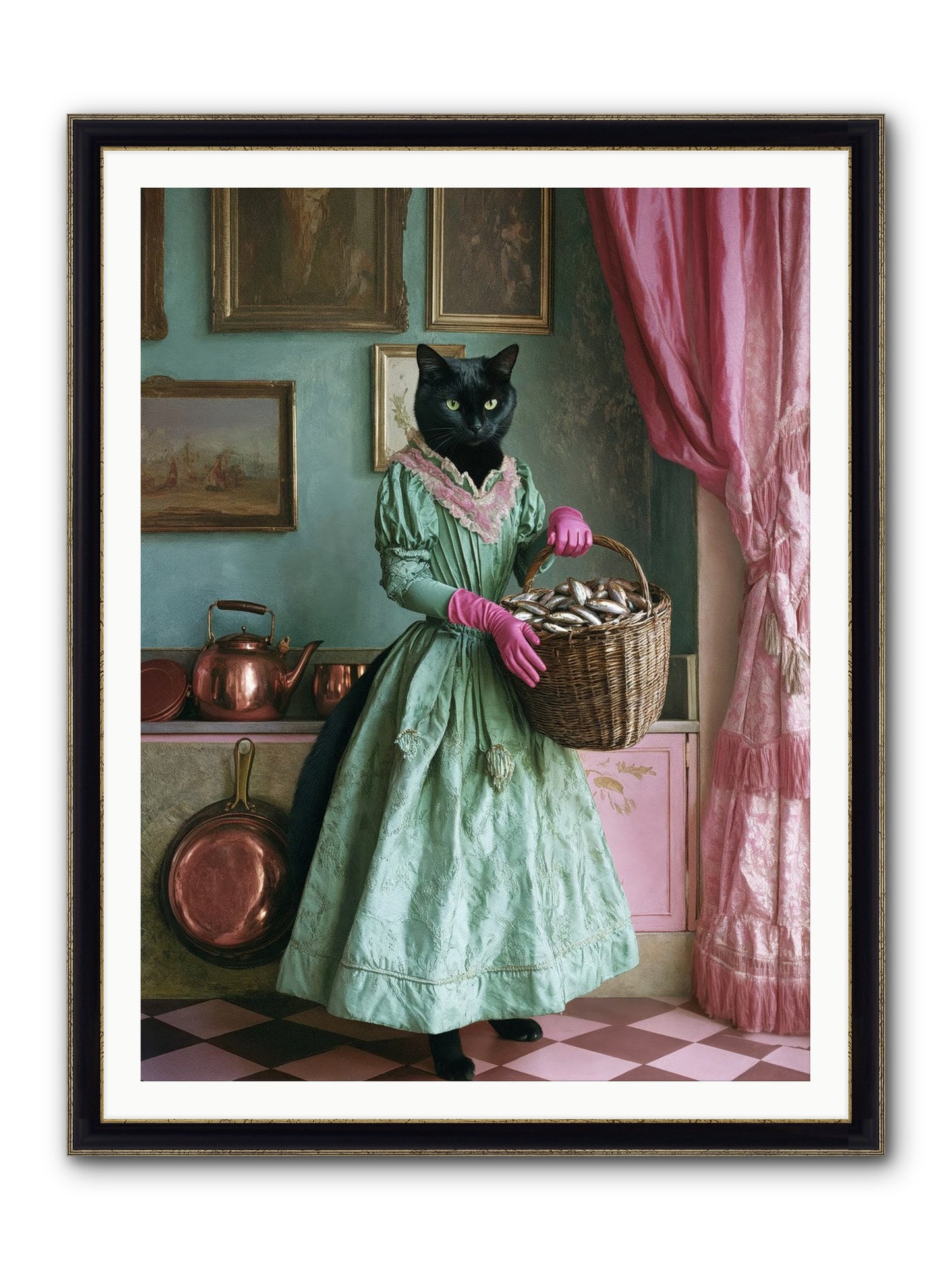Evening Tastes Like Silver Framed Print - Black & Gold 36x48