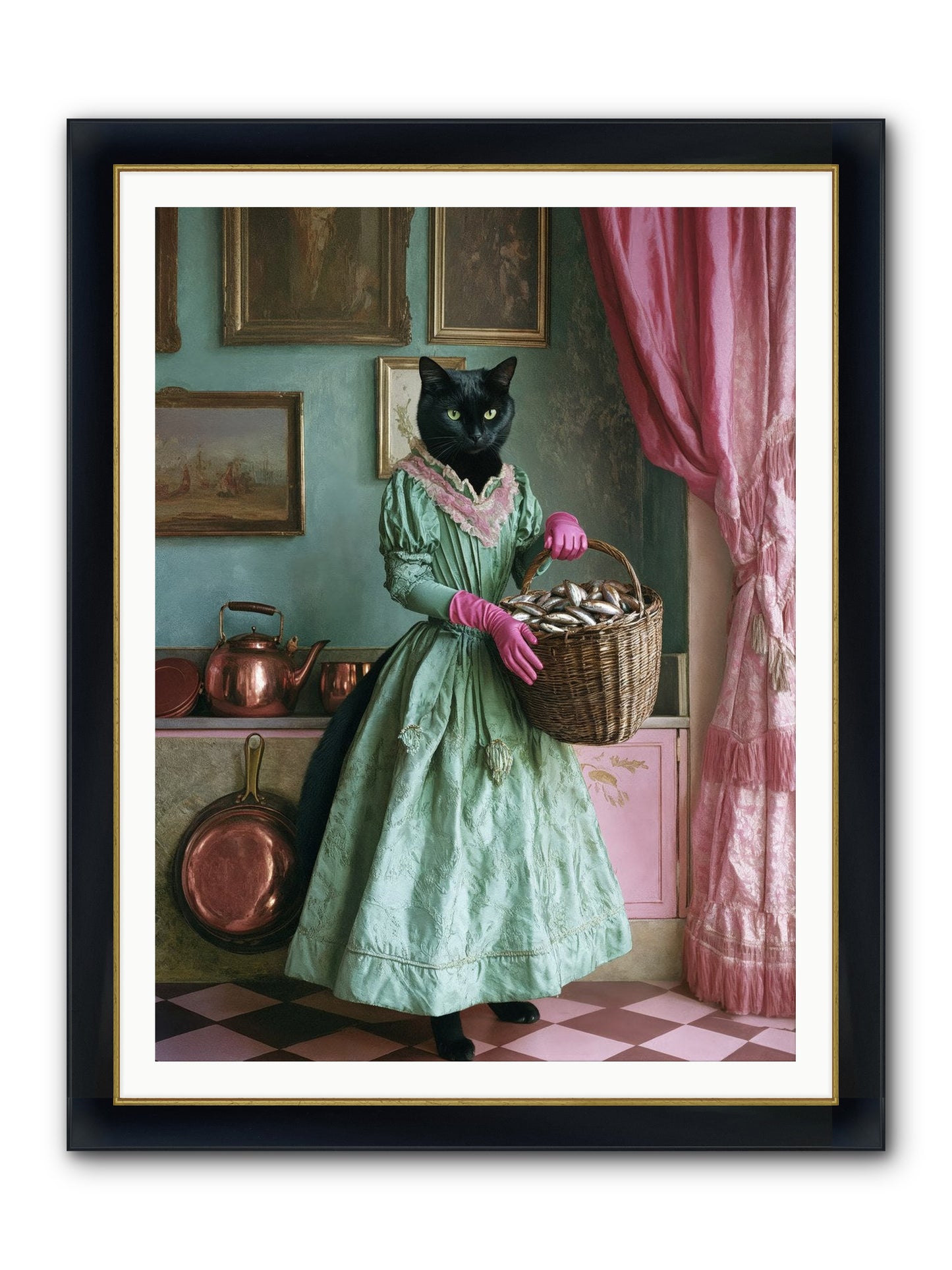 Evening Tastes Like Silver Framed Print - Wide Black w/Gold 36x48