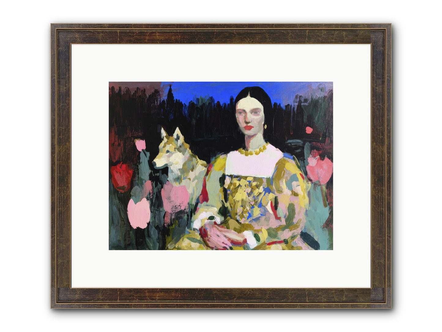 Evening Watching Framed Print - Slimwoods Black/Gold 12x9