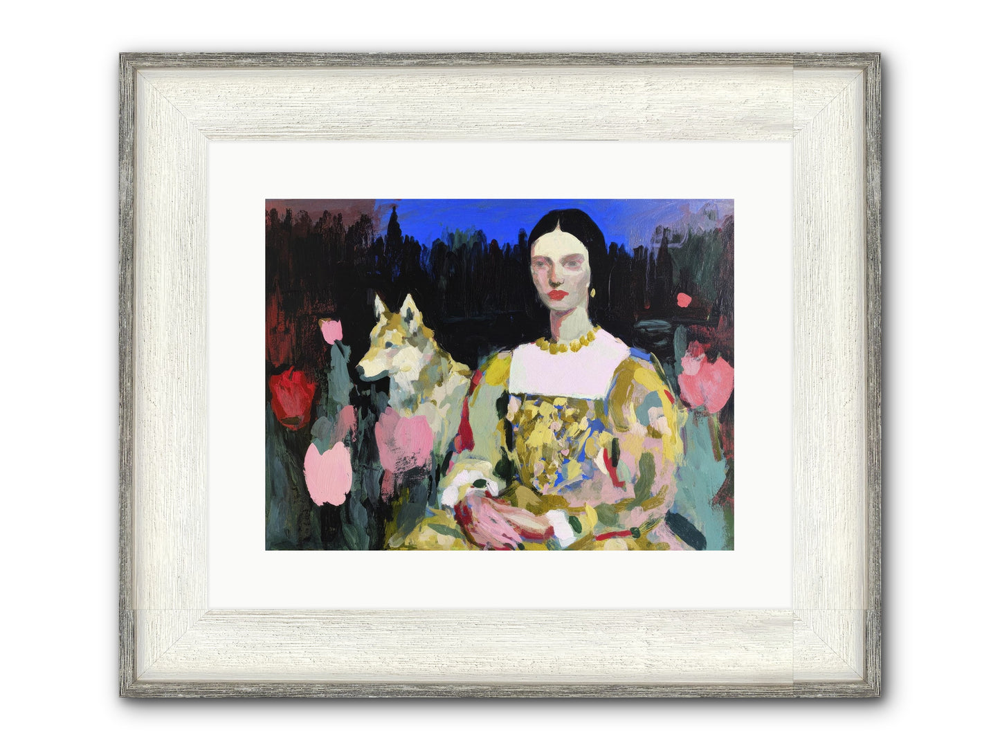 Evening Watching Framed Print - Driftwood White 16x12