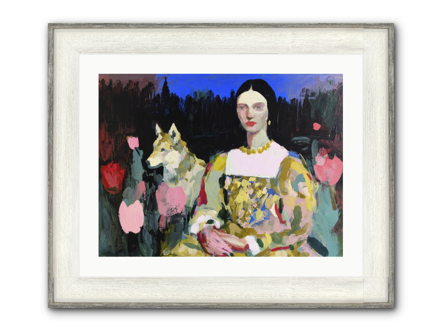 Evening Watching Framed Print - Driftwood White 24x18