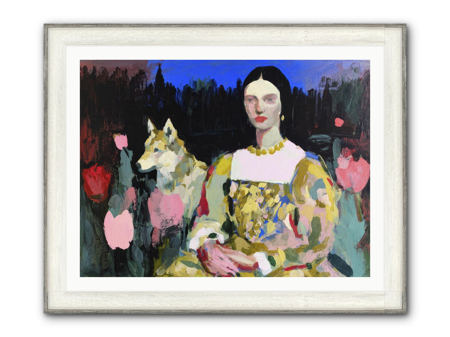 Evening Watching Framed Print - Driftwood White 40x30